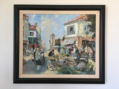 'European Street Scene', by Unknown, Oil on Canvas Painting