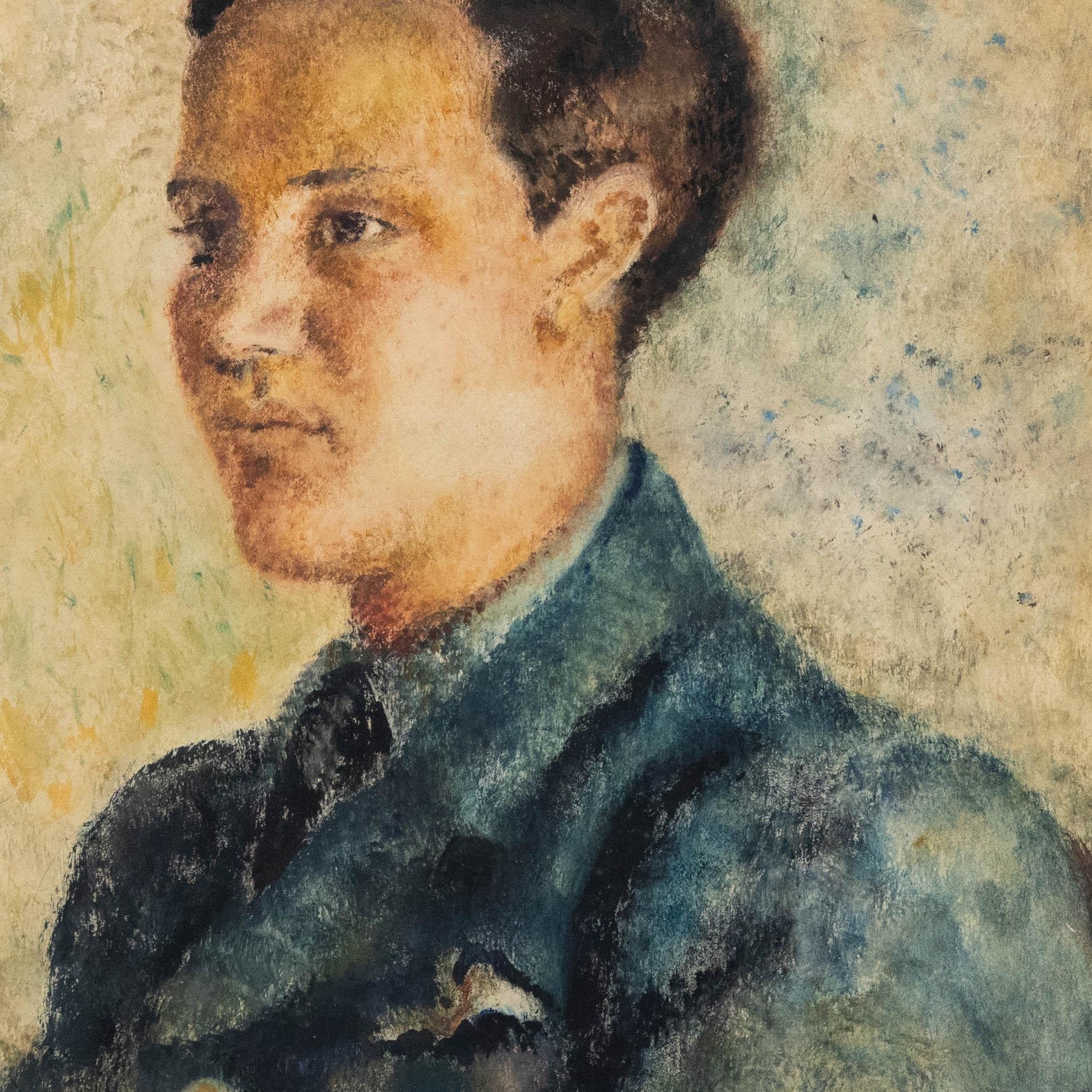 Eve Disher - Framed Mid 20th Century Oil, Portrait of an RAF Pilot 1