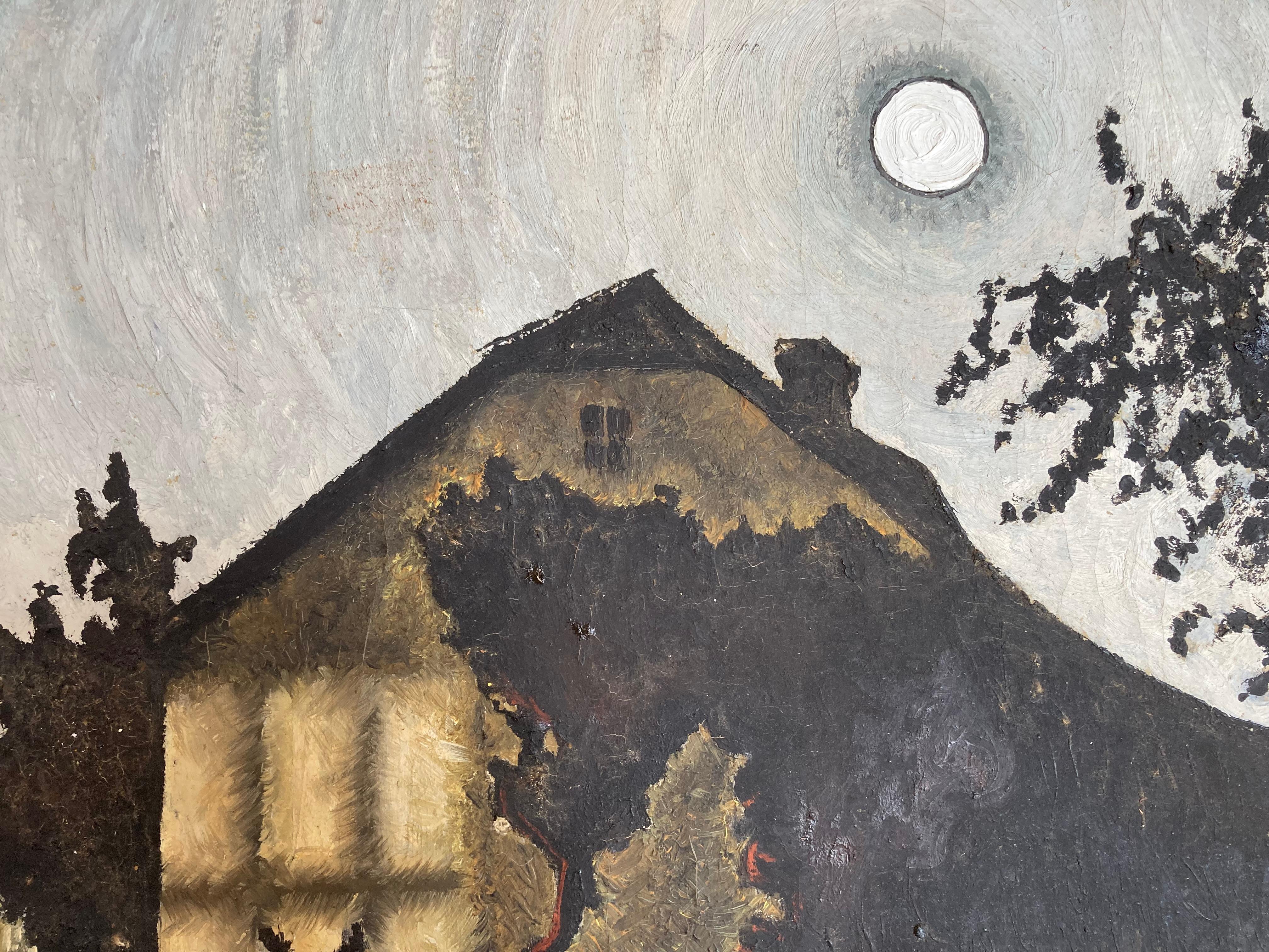 Sera nel villaggio (Ucraina) - Painting Impressionismo di Unknown