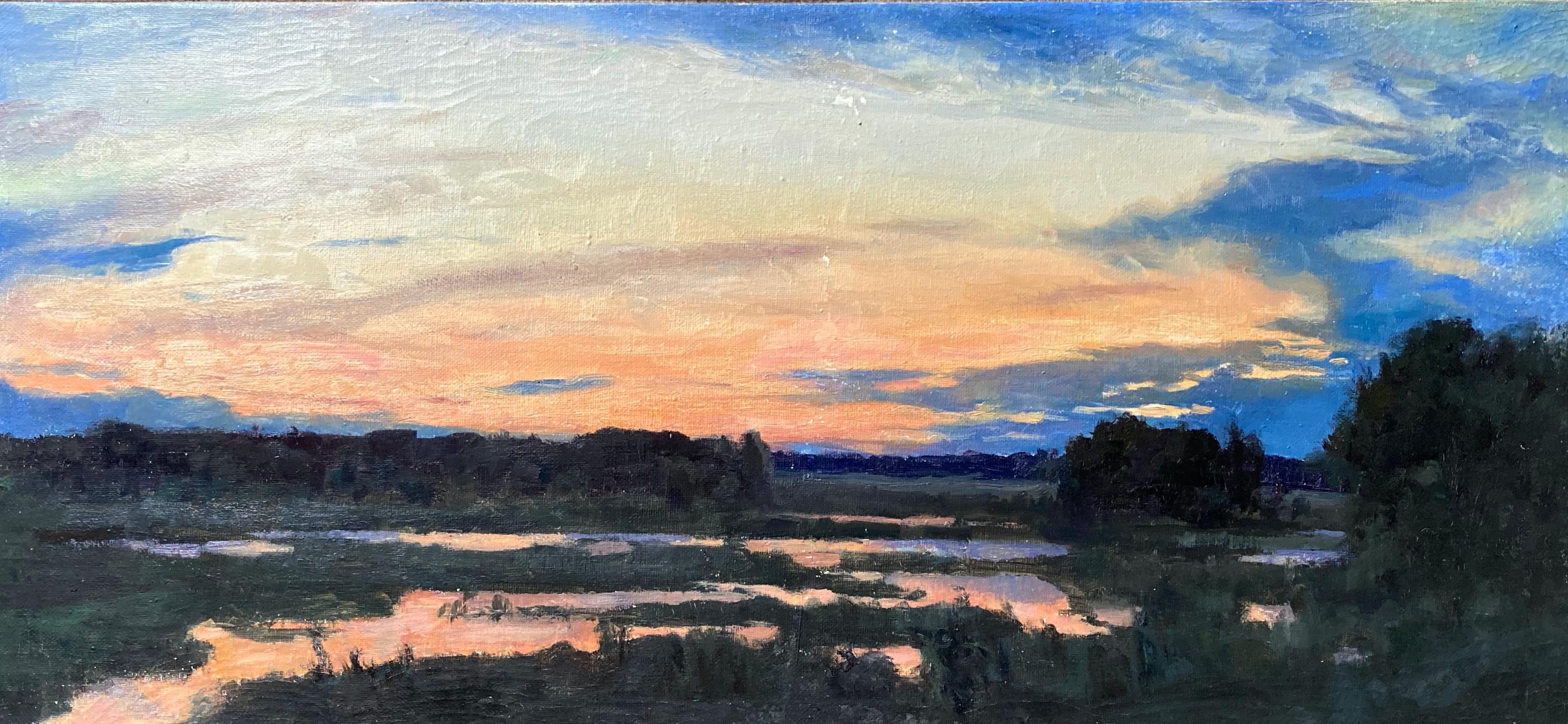A stunning and evocative sunset scene that I acquired back when I had my gallery on Magazine Street and was buying and selling a lot of art from Ukraine. As you can see in the photo, this painting is both signed and titled, but as I can't ready
