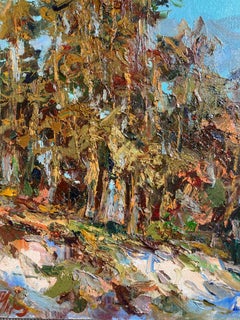 "Evening Pines" (Contemporary Landscape Oil Painting from Ukraine)