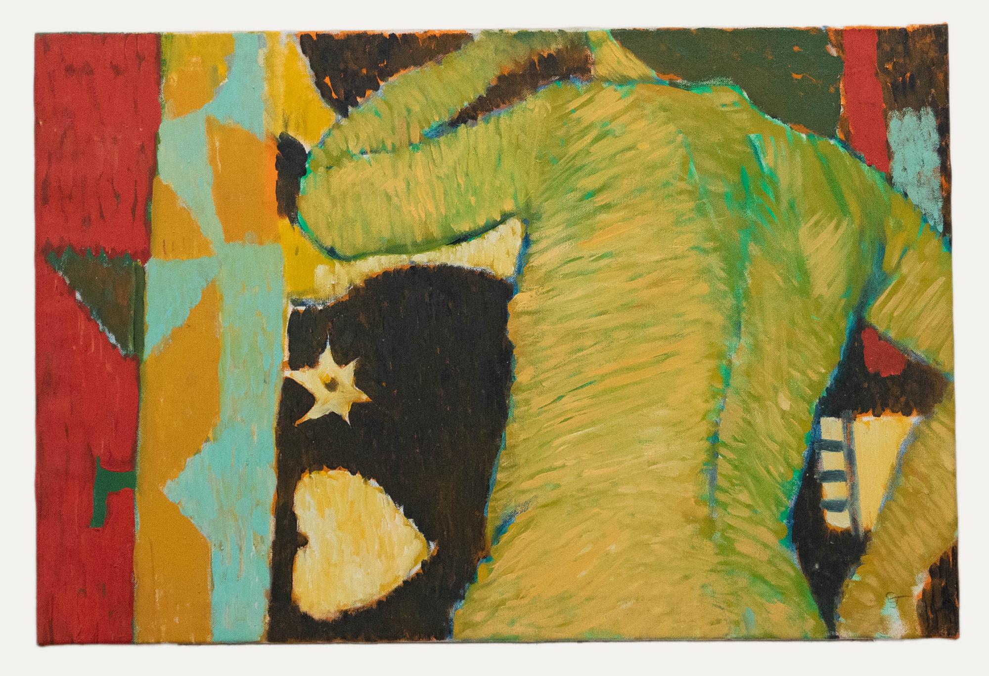 Ewart Johns (1923-2013) - c.1975 Oil, Nude and Mexican Blanket - Painting by Unknown