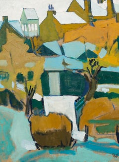 Ewart Johns (1923-2013) - c.1975 Oil, Snow, Fern Bank Lancaster