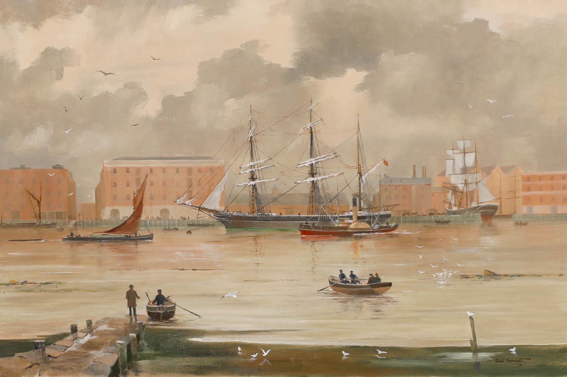 Ewart Oakeshott (1916-2002)  - 1977 Petrolio, Docks di Liverpool - Painting di Unknown