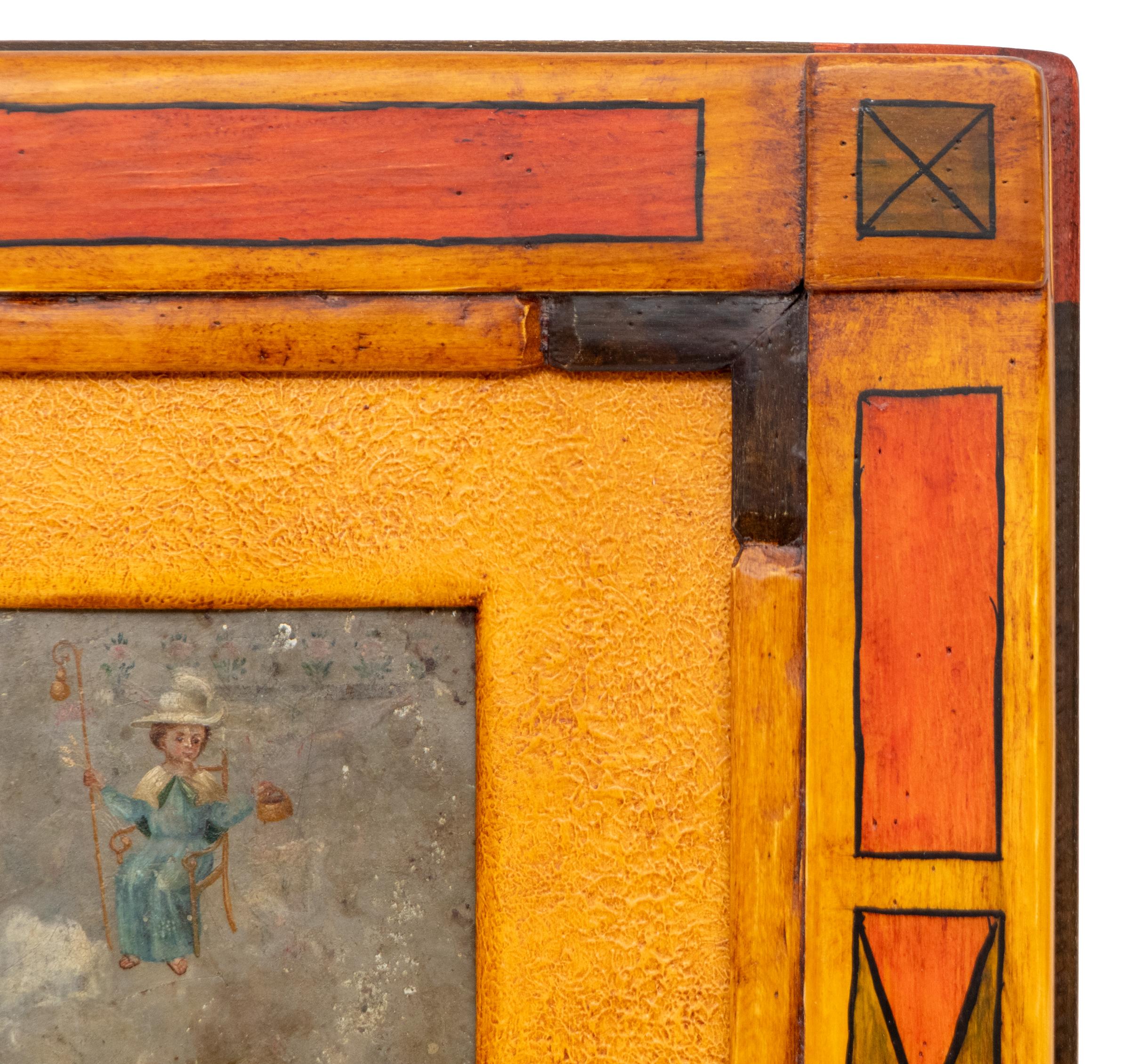 Ex Voto; Miraculous Intervention of a Difficult Pregnacy, 19. Jahrhundert Retablo (Braun), Portrait Painting, von Unknown
