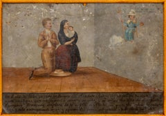 Ex Voto; Intervención Milagrosa de un Embarazo Difícil, Retablo Siglo XIX