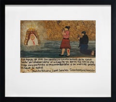 Ex-Voto, Retablo, Pittura su metallo, Messico , Nostra Signora della Grotta, Arte popolare