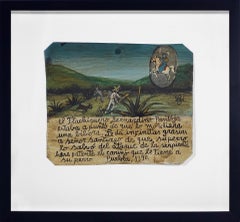 Ex-Voto, Retablo, Pintura sobre Metal, México , Oración a San Jorge, Arte Popular