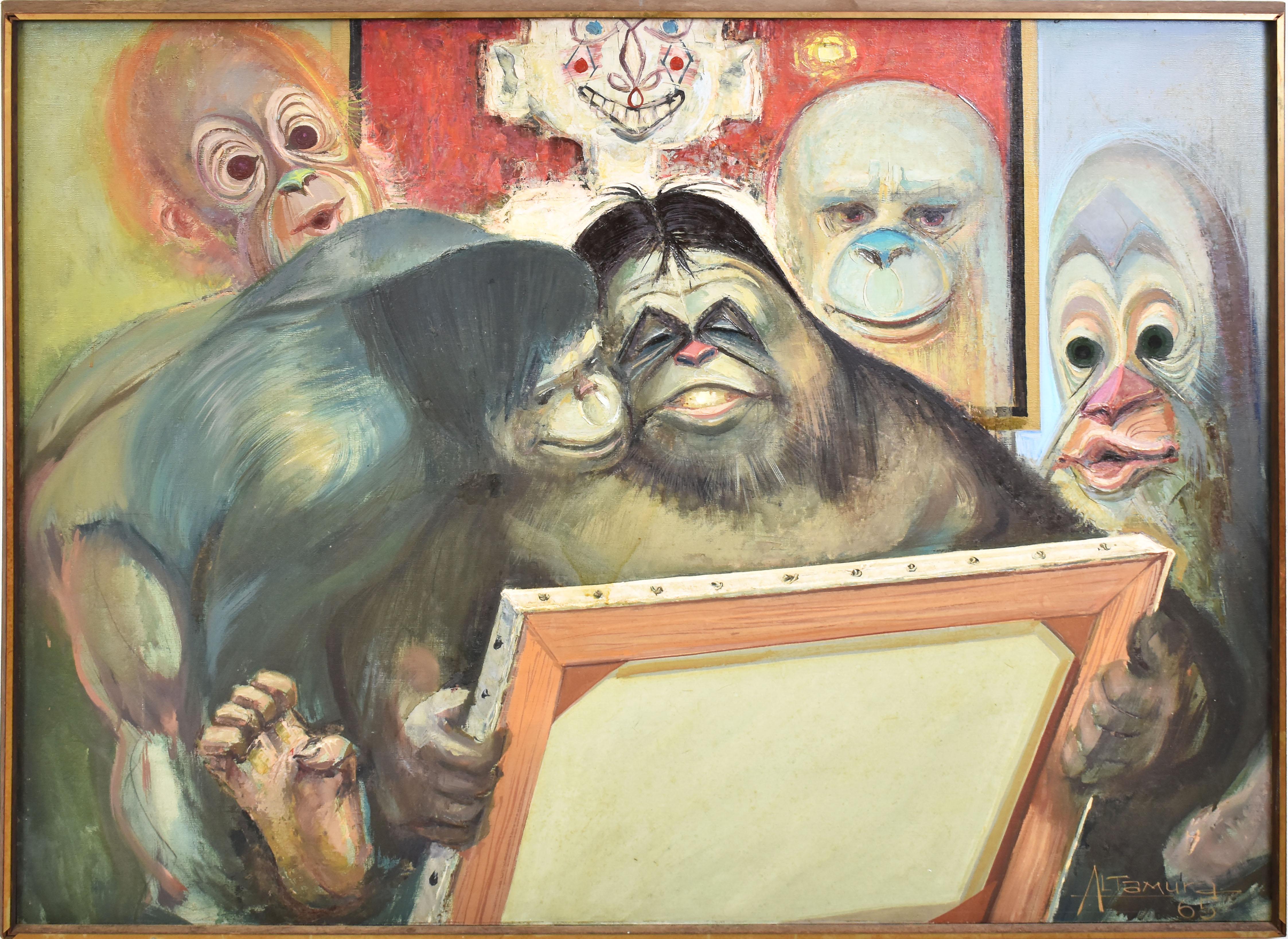 monkey portrait painting