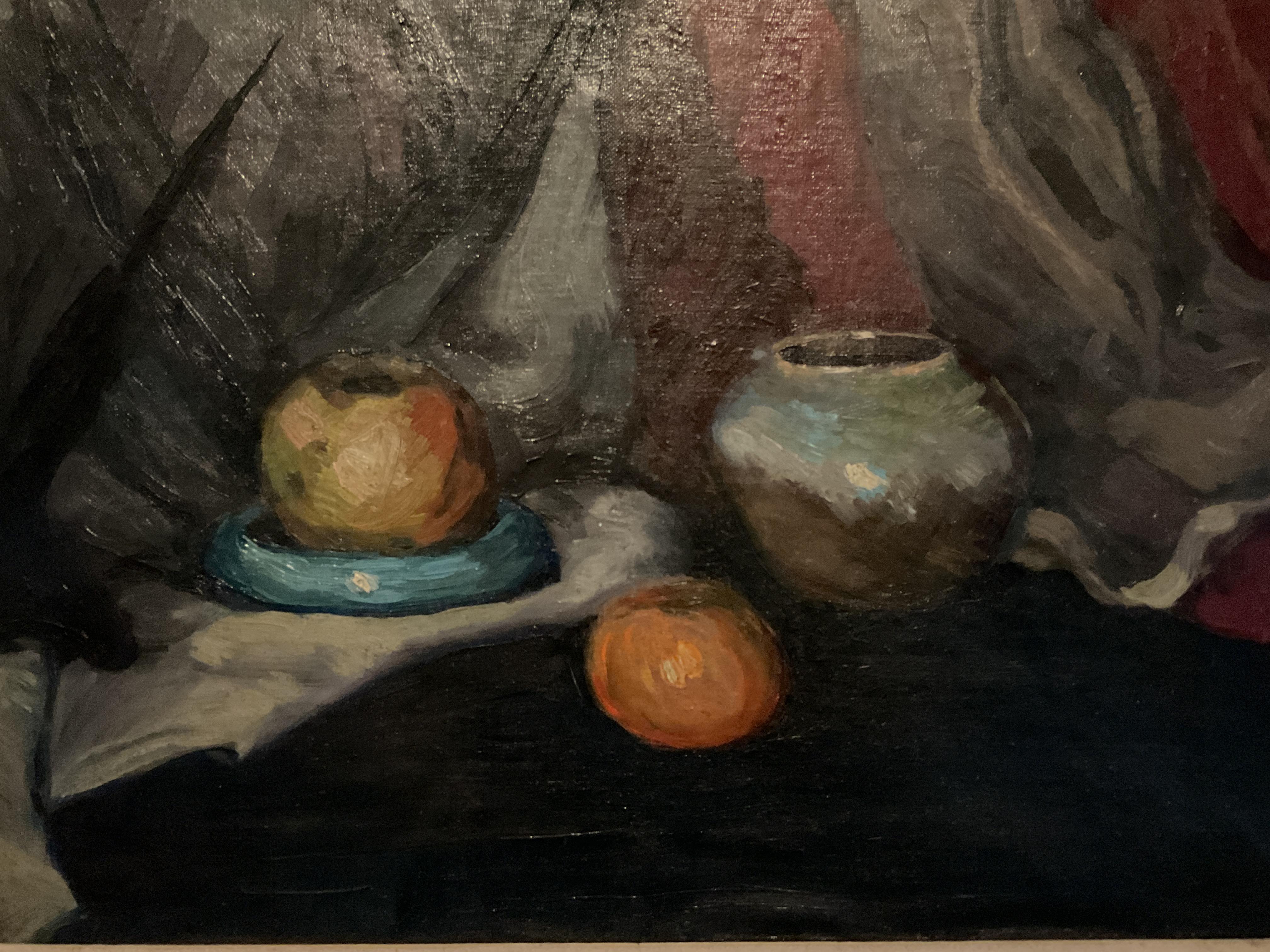 Excepcional bodegón postimpresionista americano, hacia 1920, sin firmar - Painting de Unknown