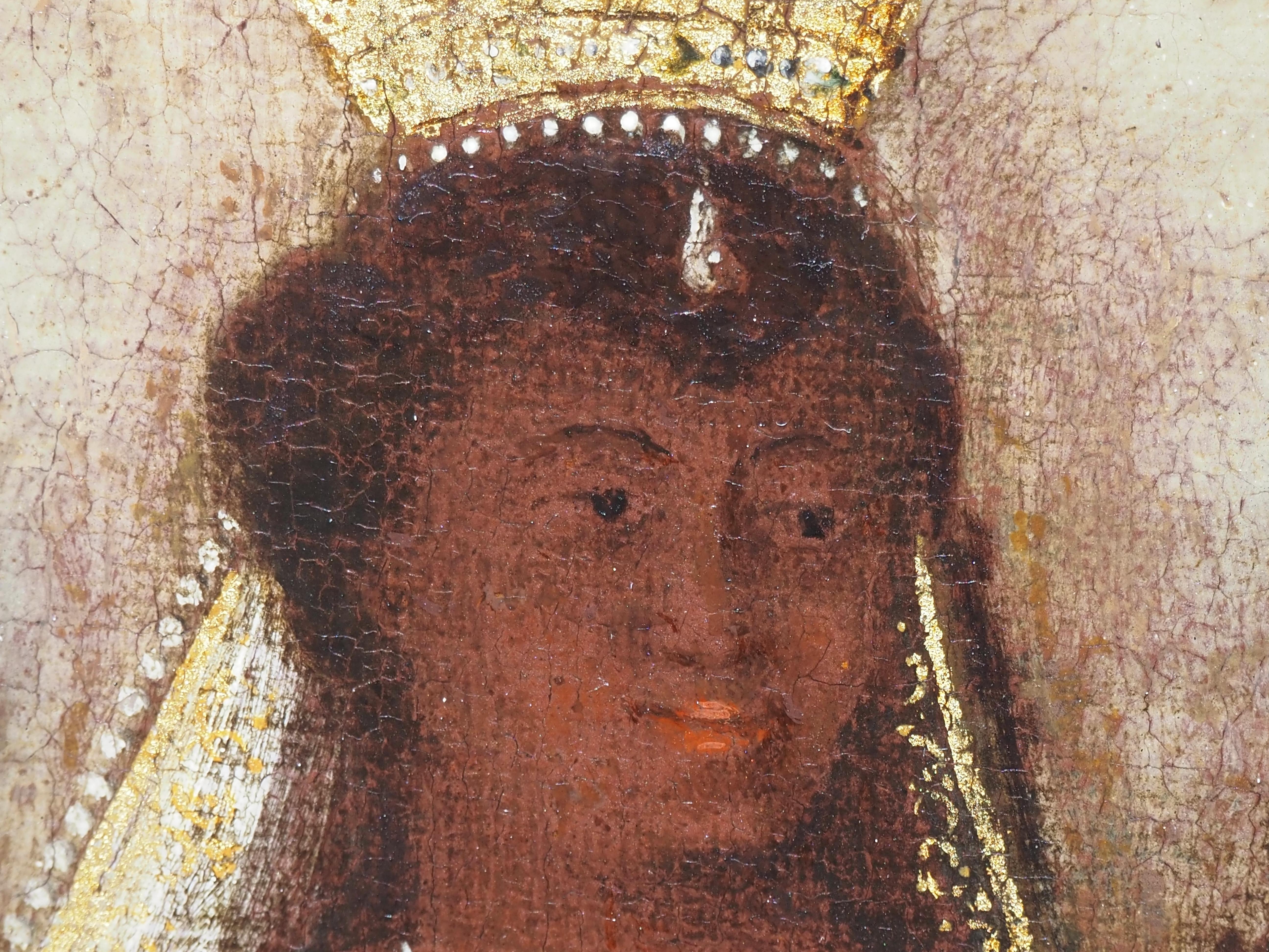 Représentation exceptionnelle et rare de la Vierge Noire en tant que Sancta Maria de Pace en vente 7