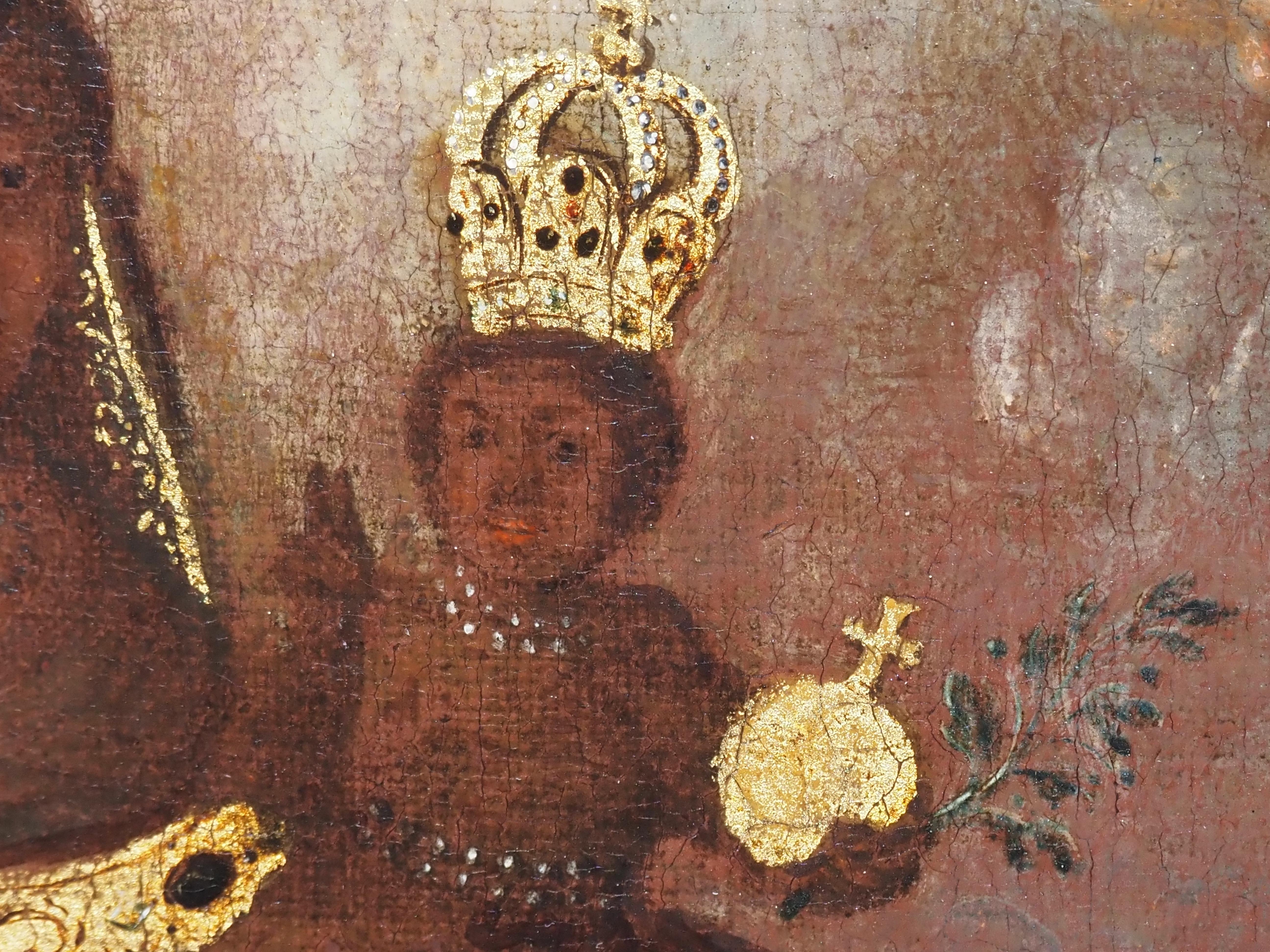 Représentation exceptionnelle et rare de la Vierge Noire en tant que Sancta Maria de Pace en vente 8