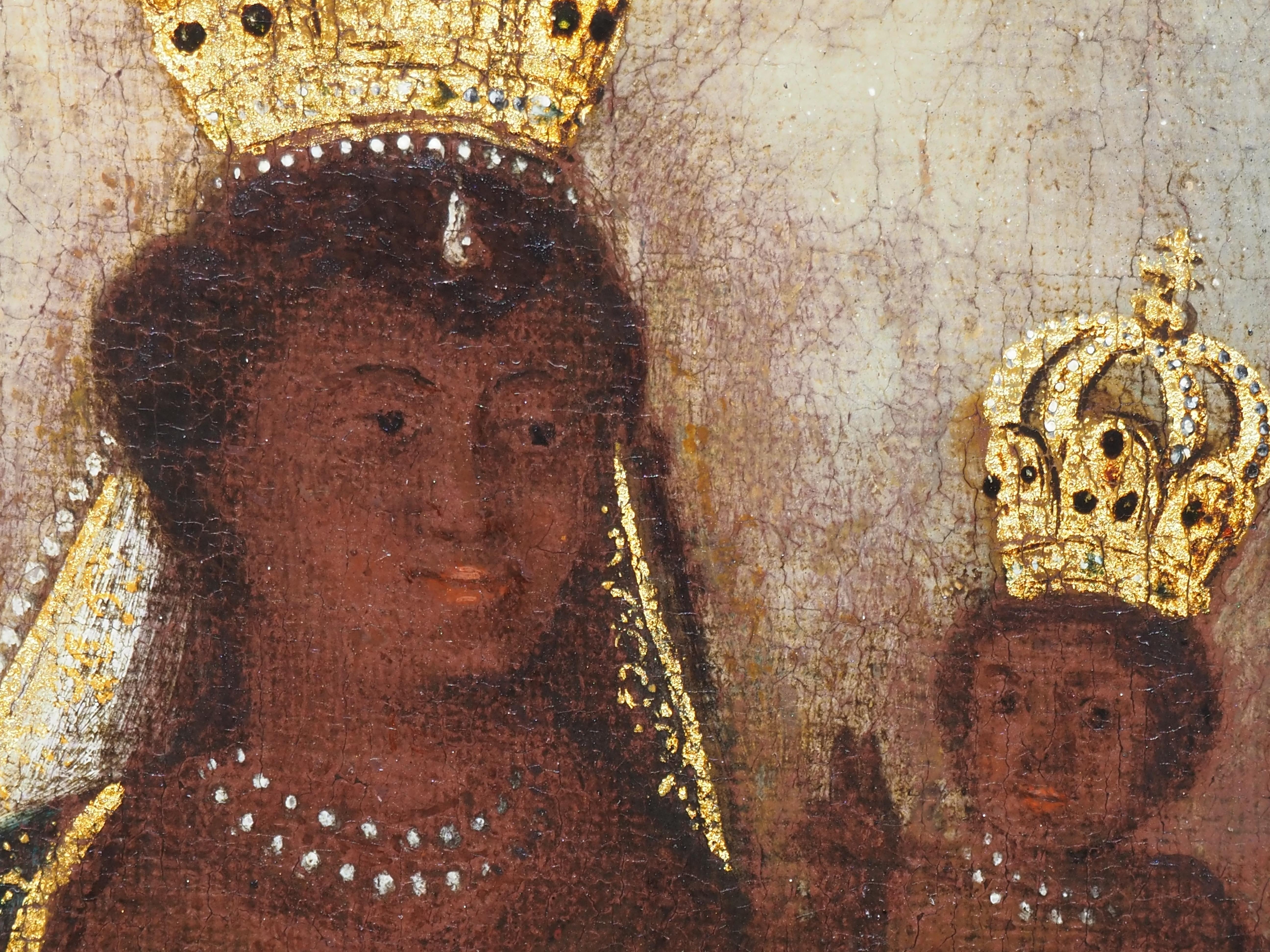 Représentation exceptionnelle et rare de la Vierge Noire en tant que Sancta Maria de Pace en vente 10