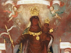 Exceptional and rare depiction of the Black Madonna as Sancta Maria de Pace