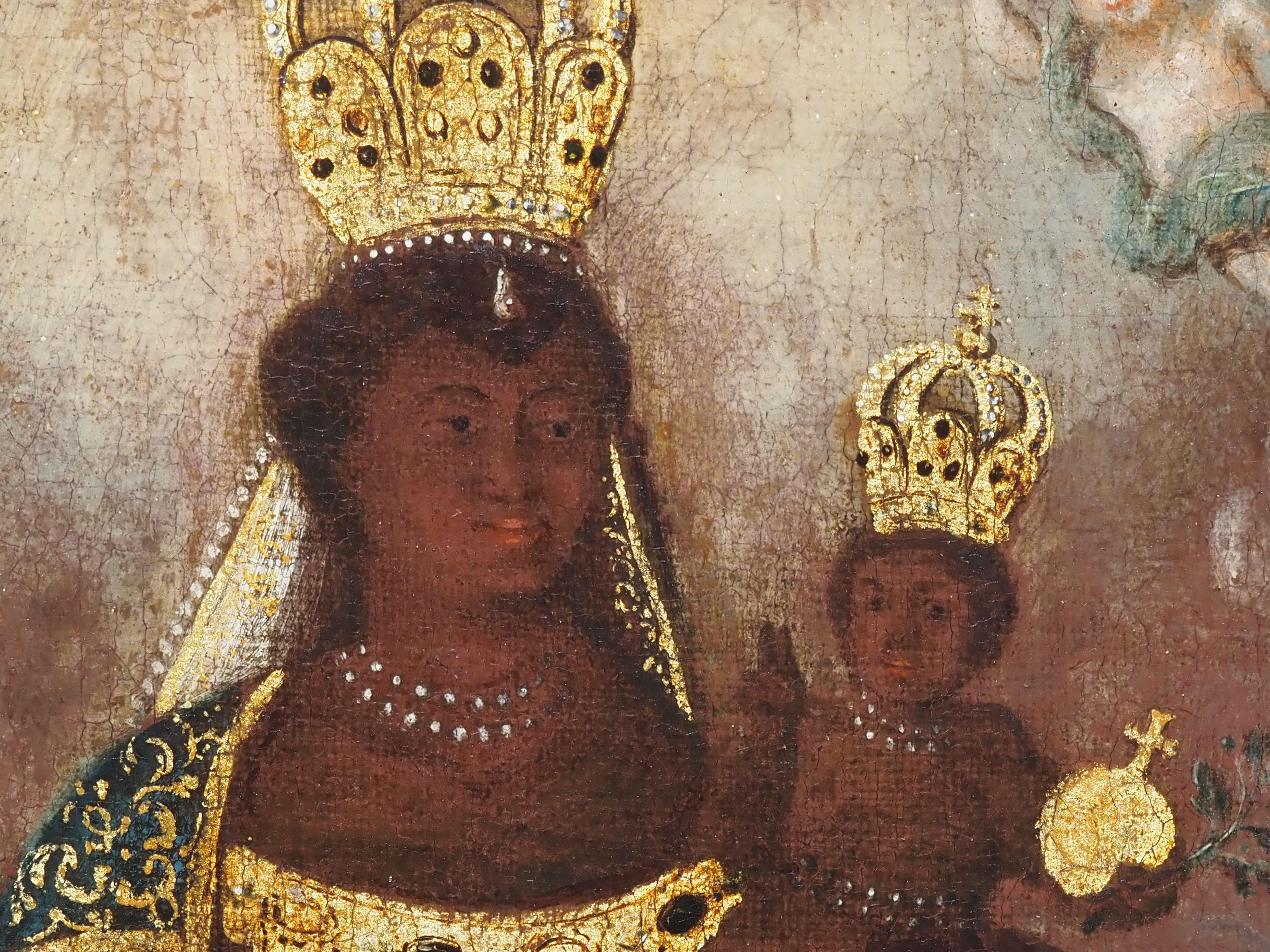 Représentation exceptionnelle et rare de la Vierge Noire en tant que Sancta Maria de Pace en vente 1