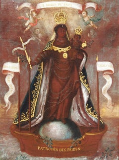 Außergewöhnliche und seltene Darstellung der Schwarzen Madonna als Sancta Maria de Pace