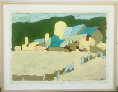 Exceptional, Large Mid Century Figural / Abstract Oil on Paper - 