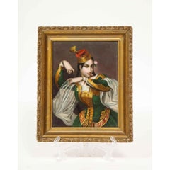 Exceptional Quality Miniature Painting of an Orientalist Turkish Dancer, 1860