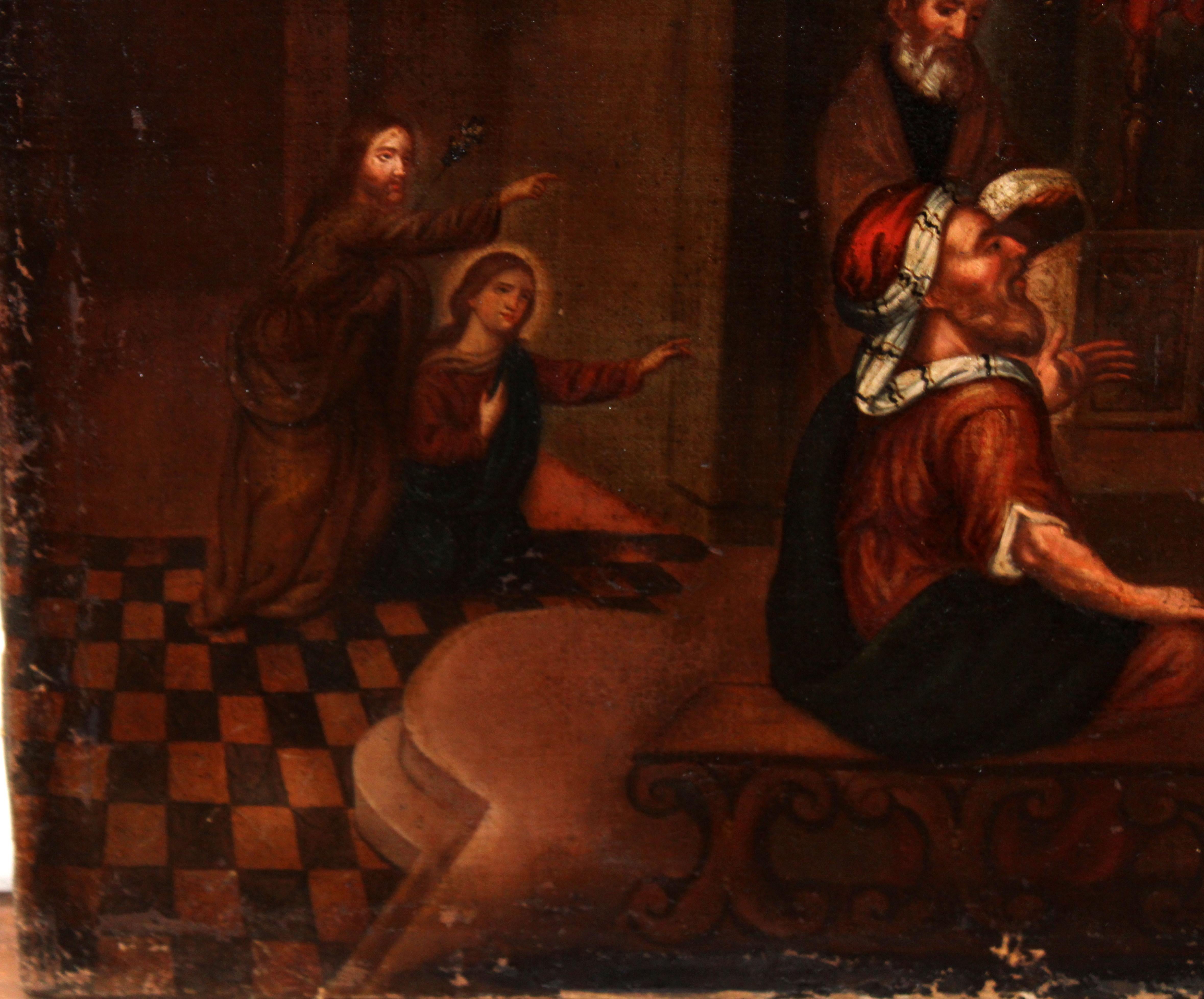 Excuela española (XVIII) -  Escena bíblica - Óleo sobre tela en venta 5