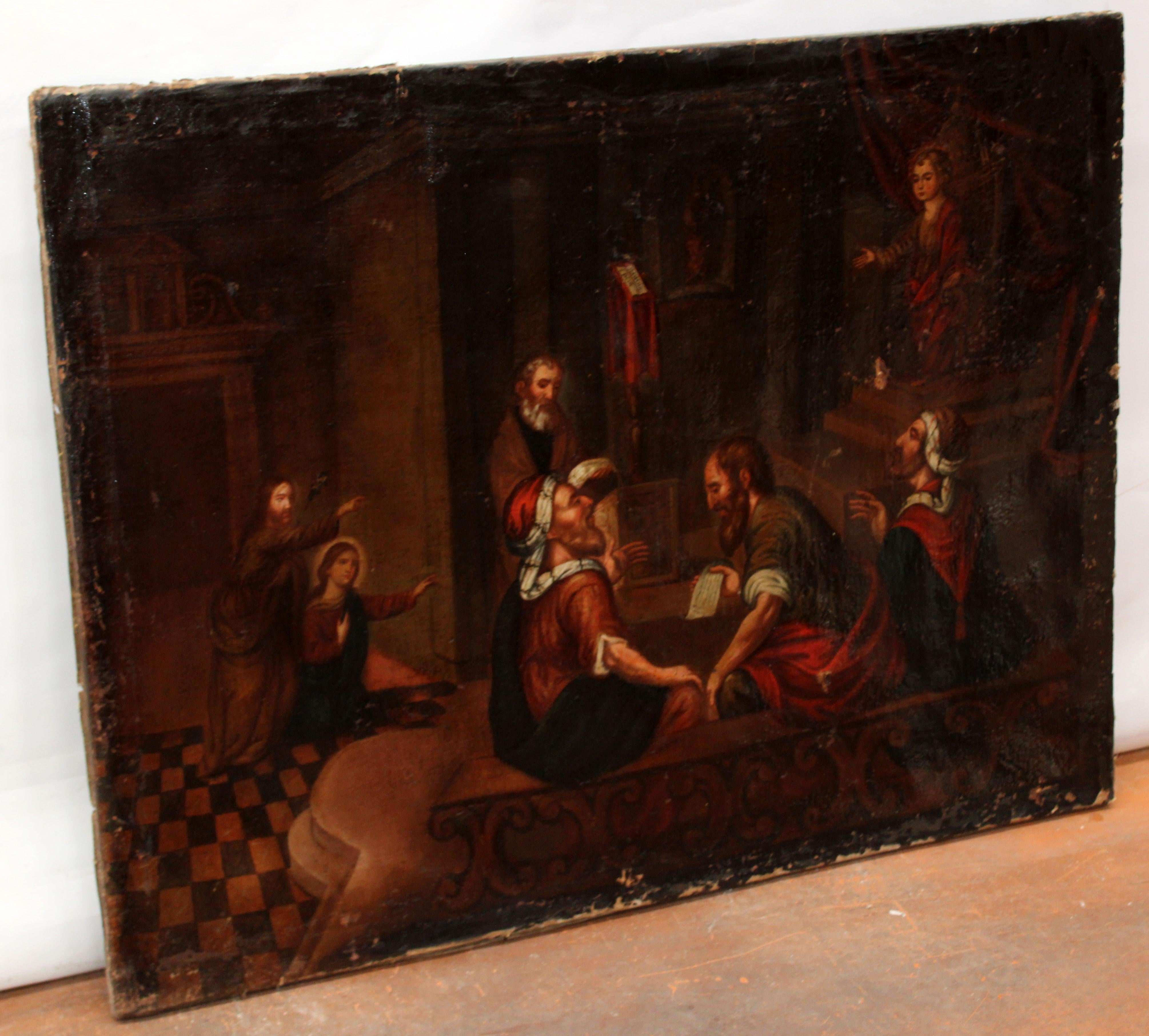 Excuela española (XVIII) -  Escena bíblica - Óleo sobre tela - Painting de Unknown