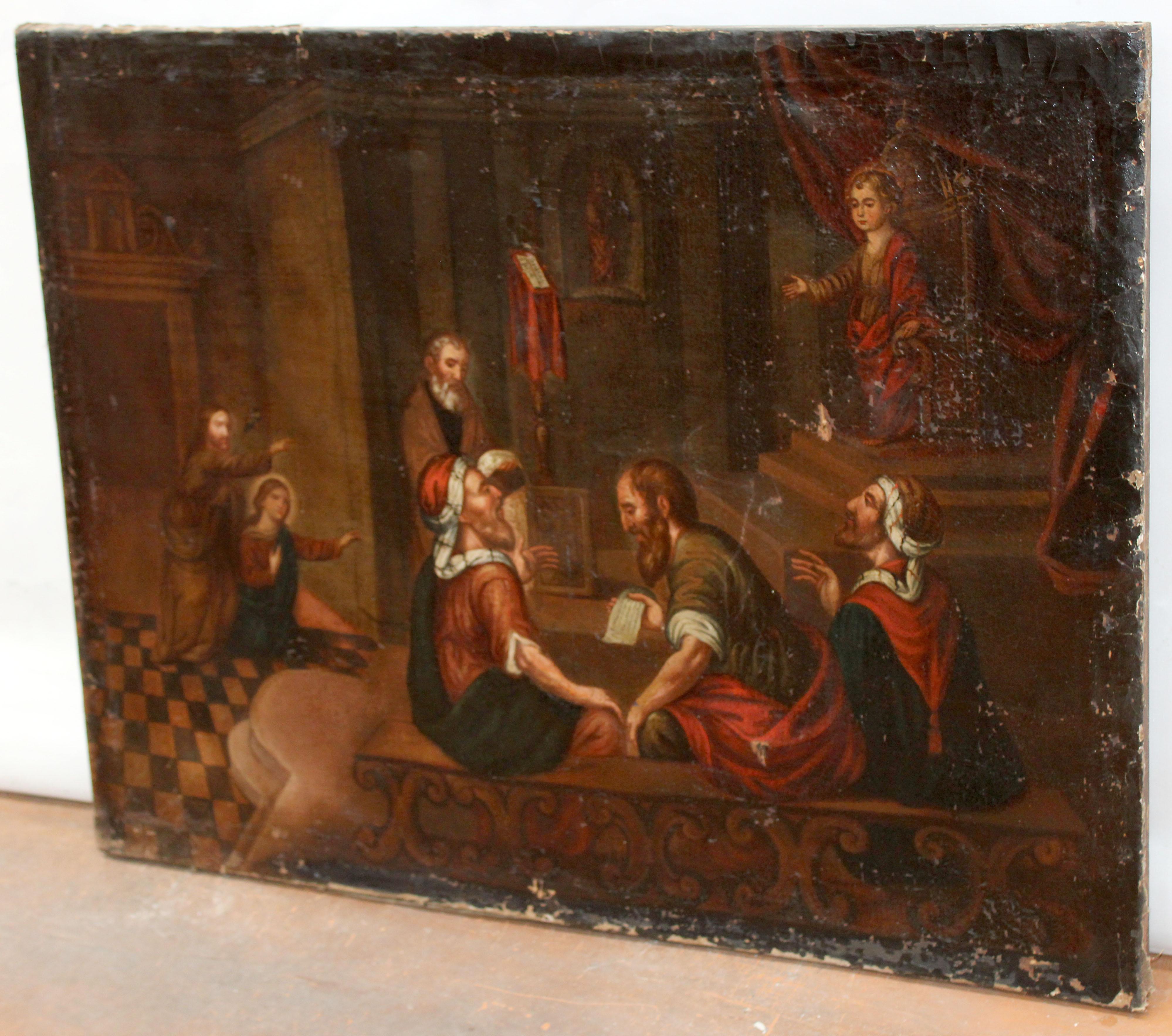Excuela española (XVIII) -  Escena bíblica - Óleo sobre tela - Painting Antiguos maestros de Unknown