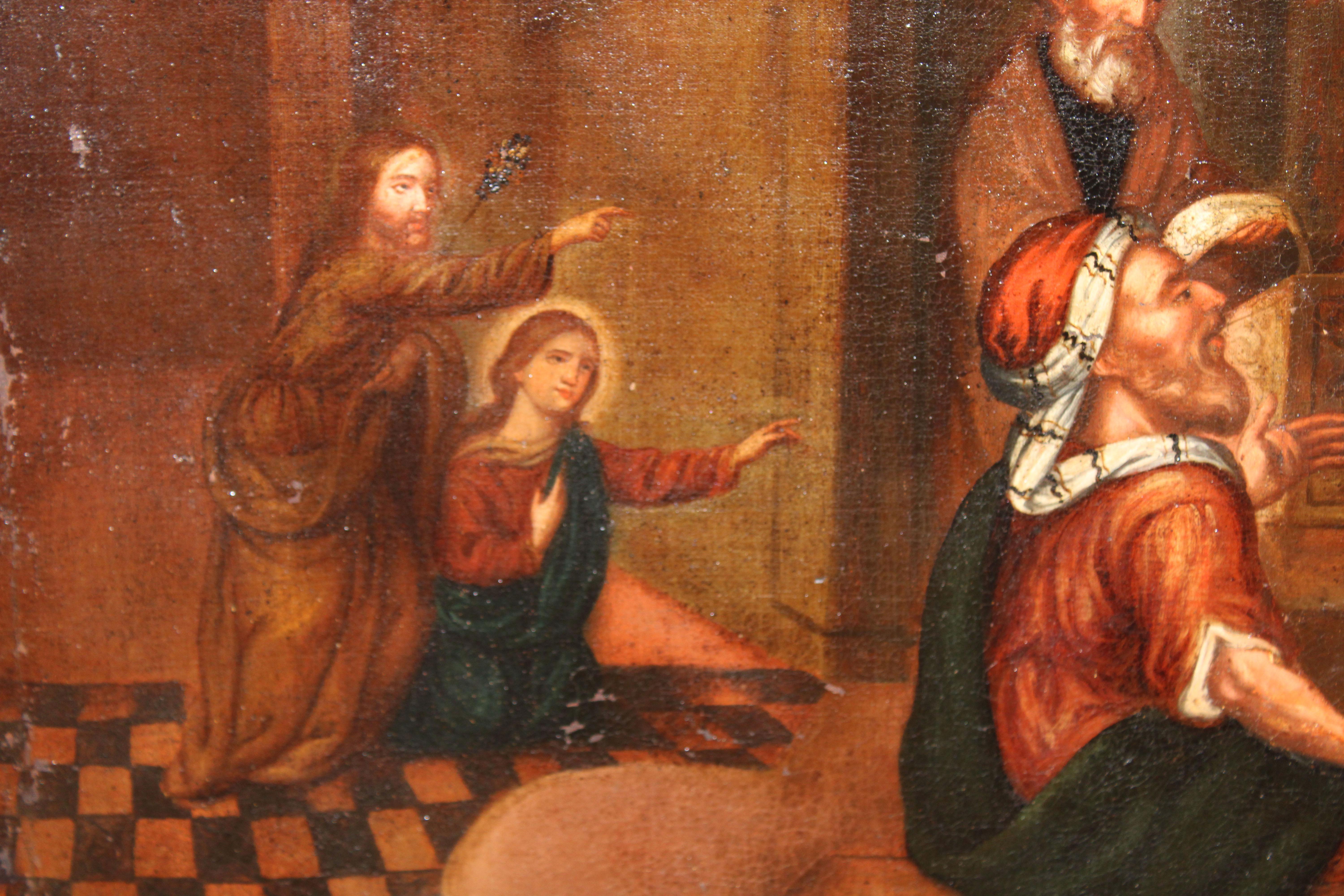 Excuela española (XVIII) -  Escena bíblica - Óleo sobre tela en venta 3
