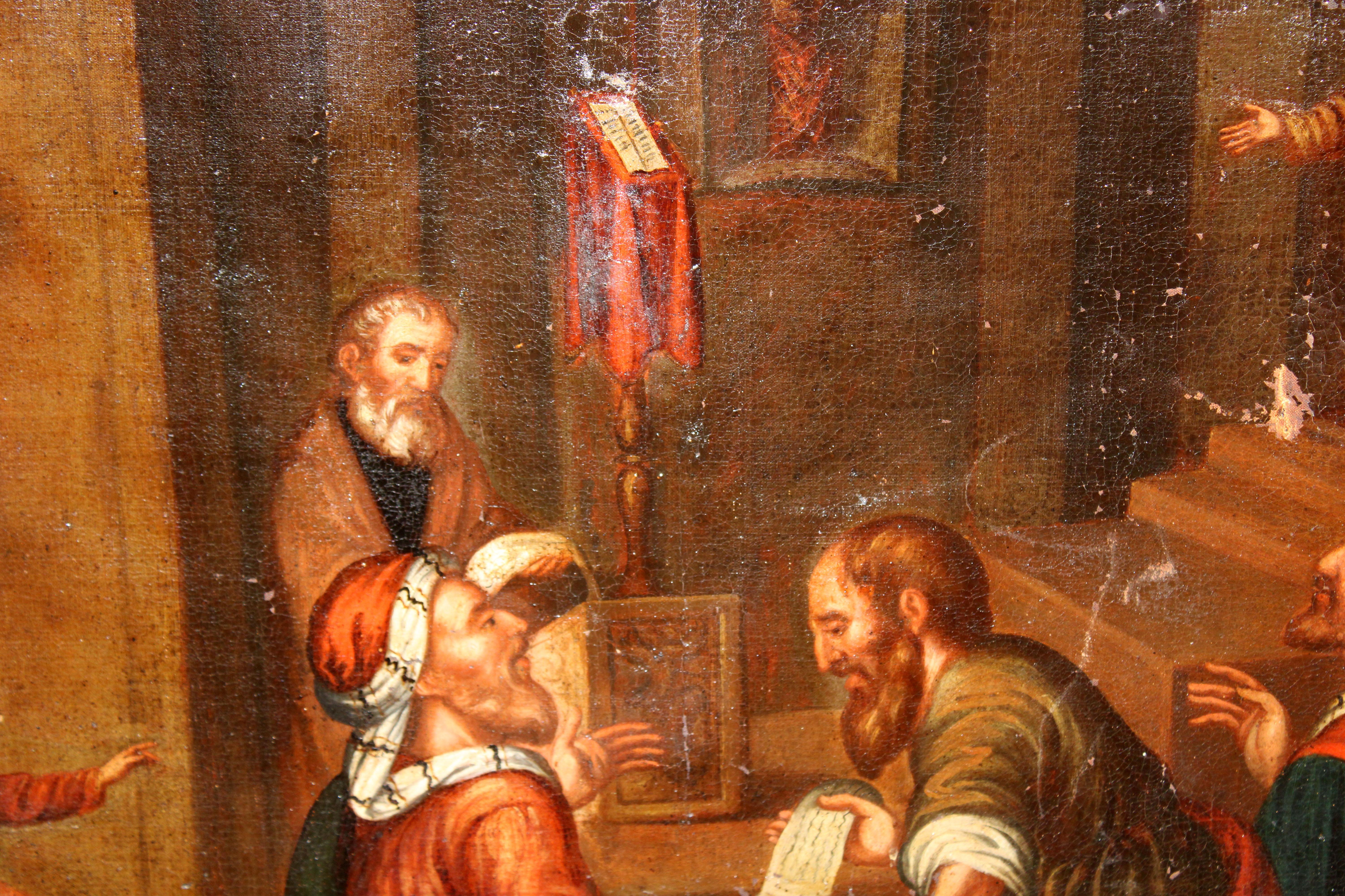 Excuela española (XVIII) -  Escena bíblica - Óleo sobre tela en venta 4