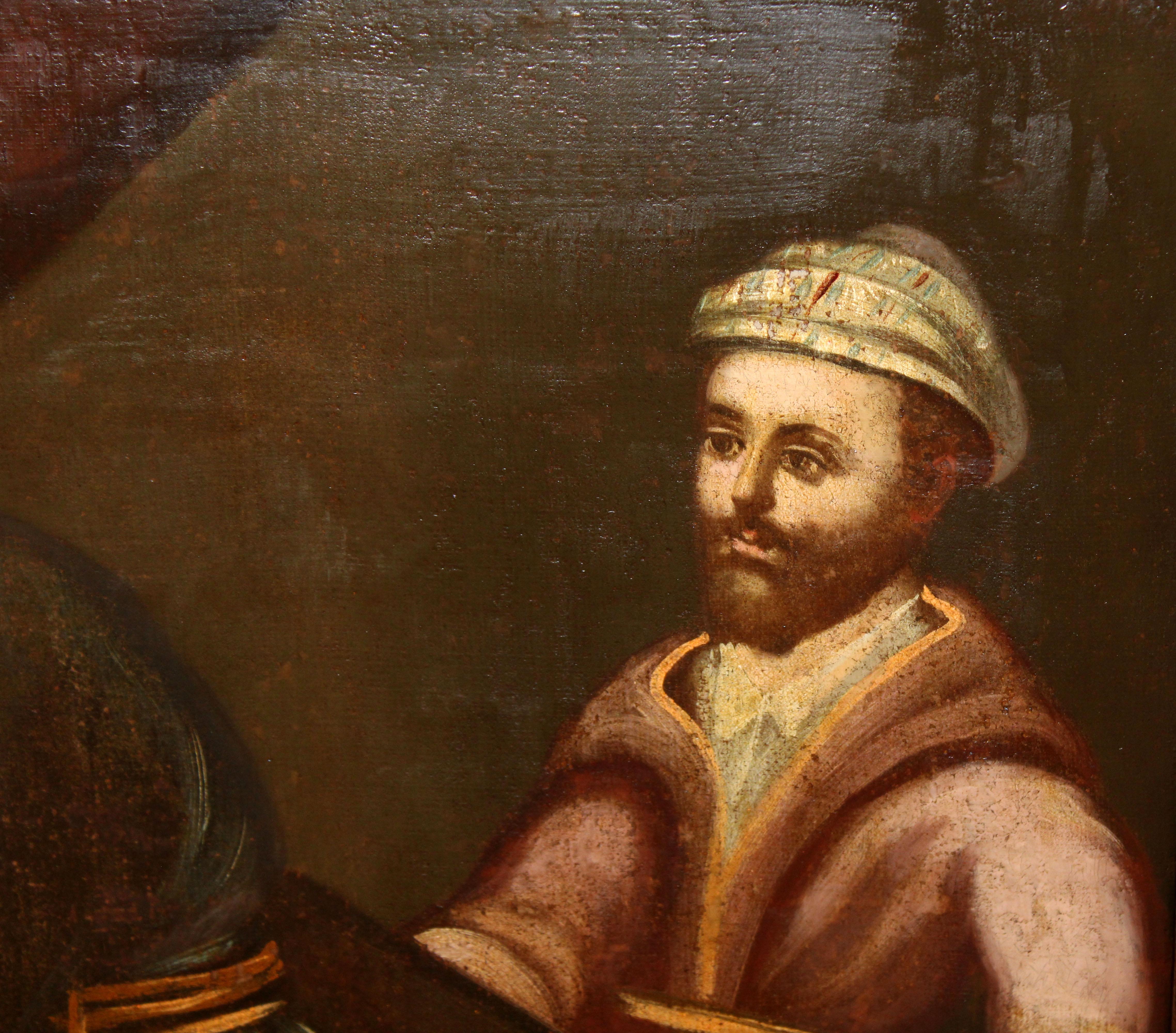 Excuela española (XVIII) -  Jesús nazareno con la cruz - Óleo sobre tela - Figurative Painting Marrone di Unknown