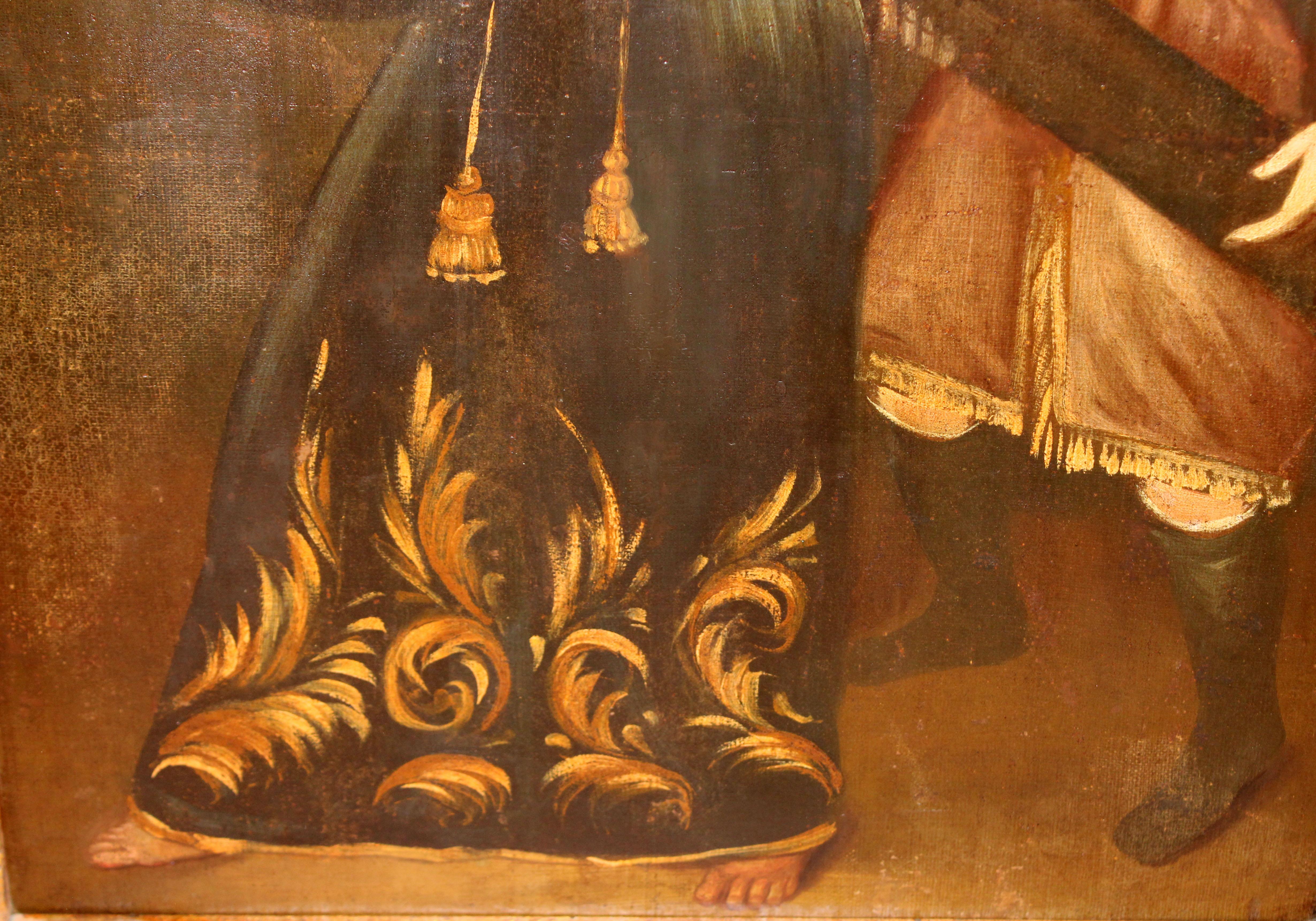 Excuela española (XVIII) -  Jesús nazareno con la cruz - Óleo sobre tela in vendita 3