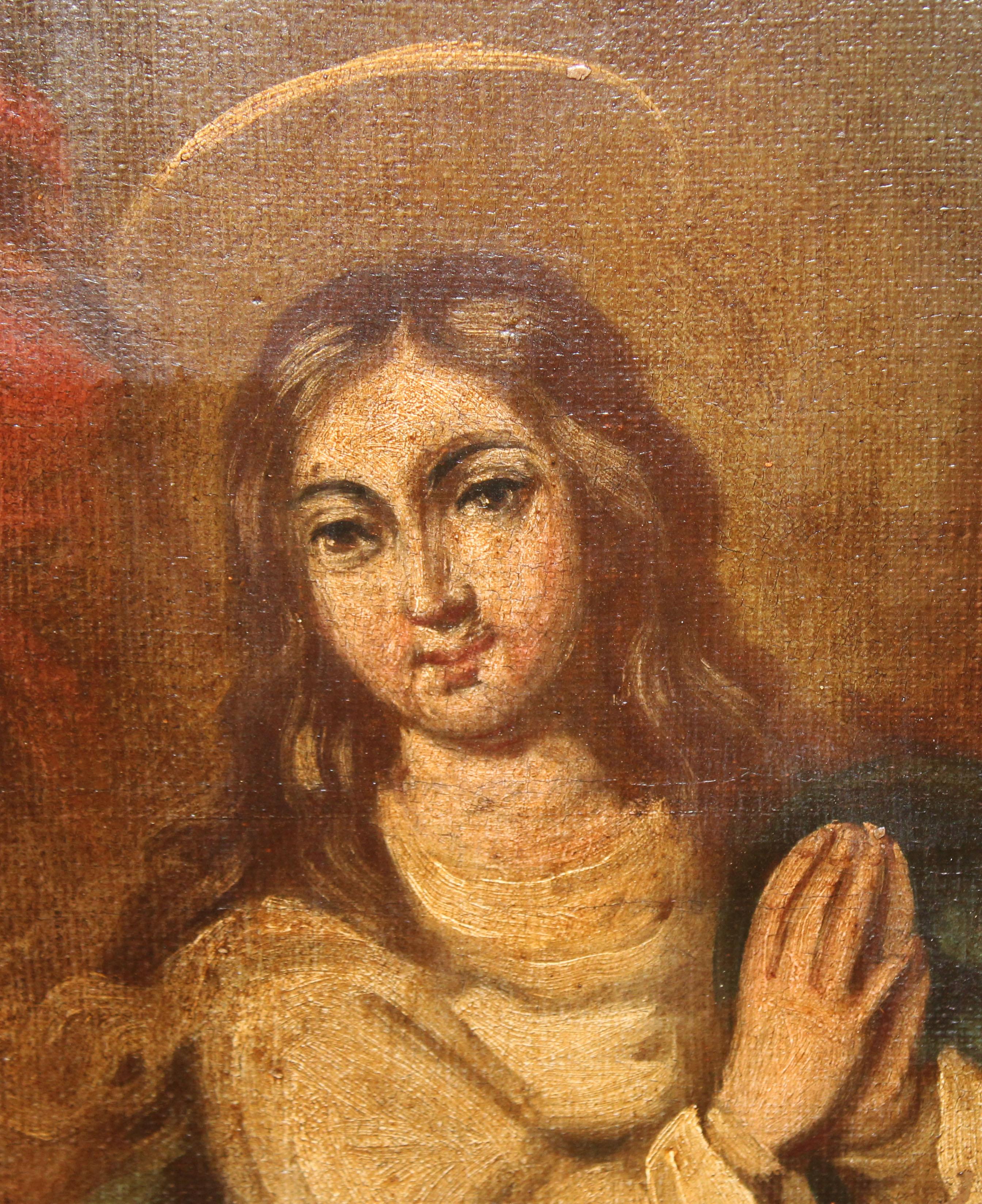 Escuela española (XVIII) -  La coronación de la virgen - Óleo sobre tela en venta 2