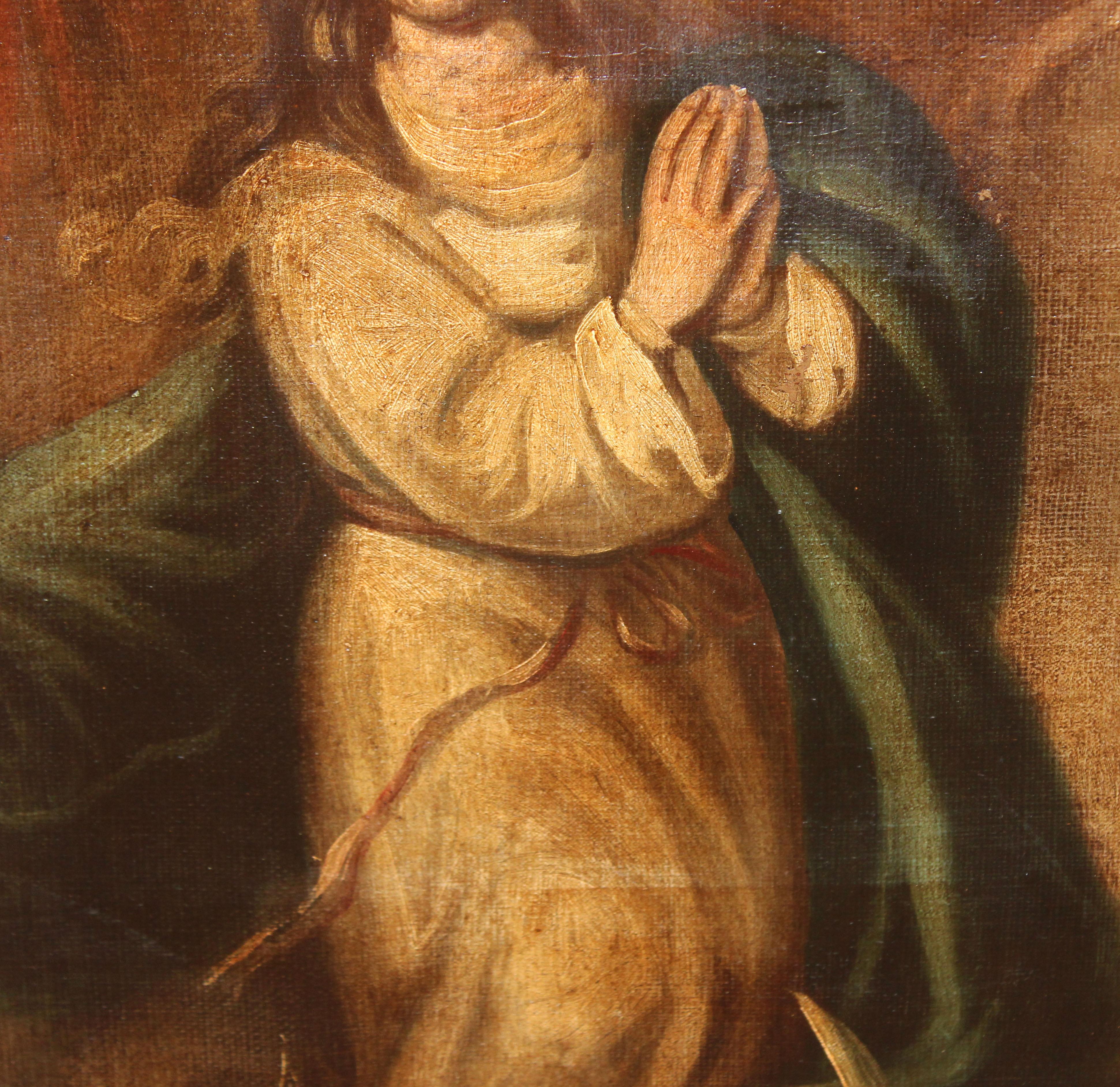 Escuela española (XVIII) -  La coronación de la virgen - Óleo sobre tela en venta 3