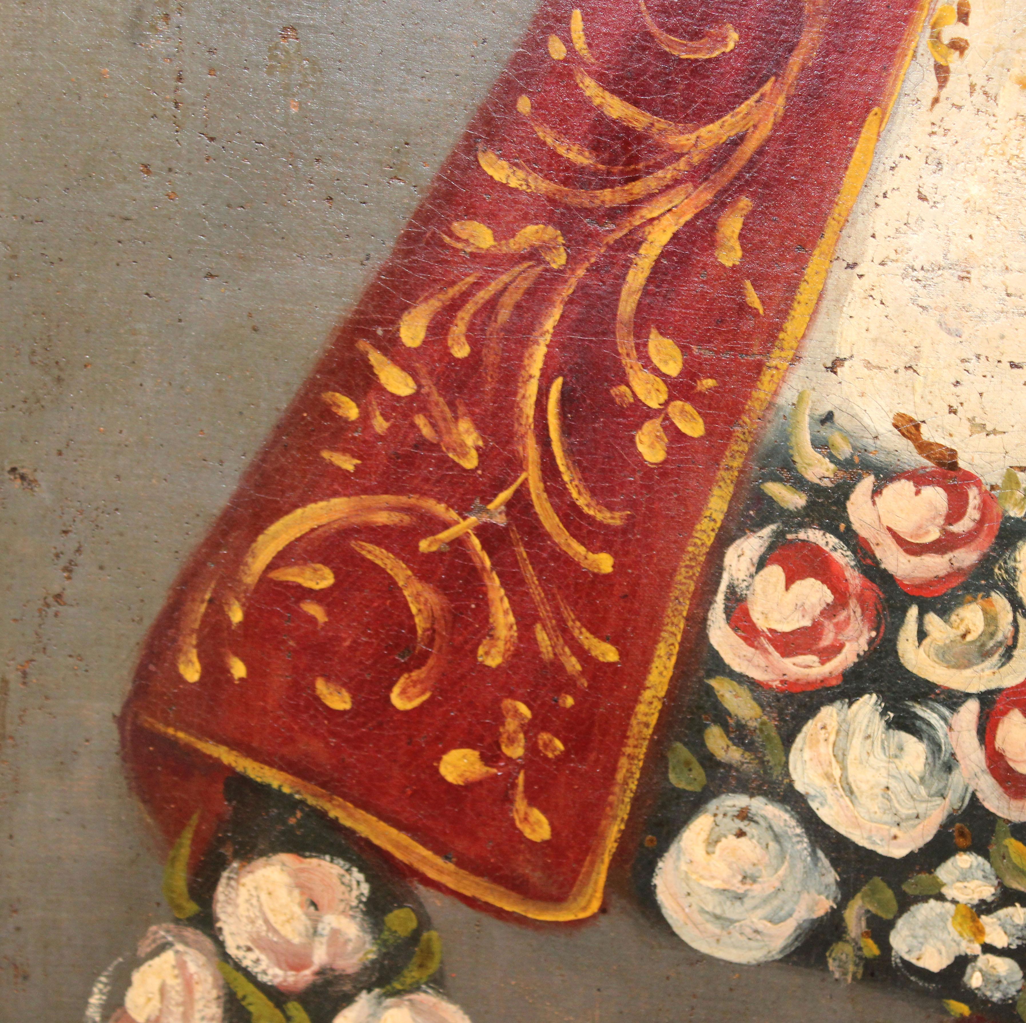 Excuela española (XVIII) -  Virgen con niño - Óleo sobre tela in vendita 10
