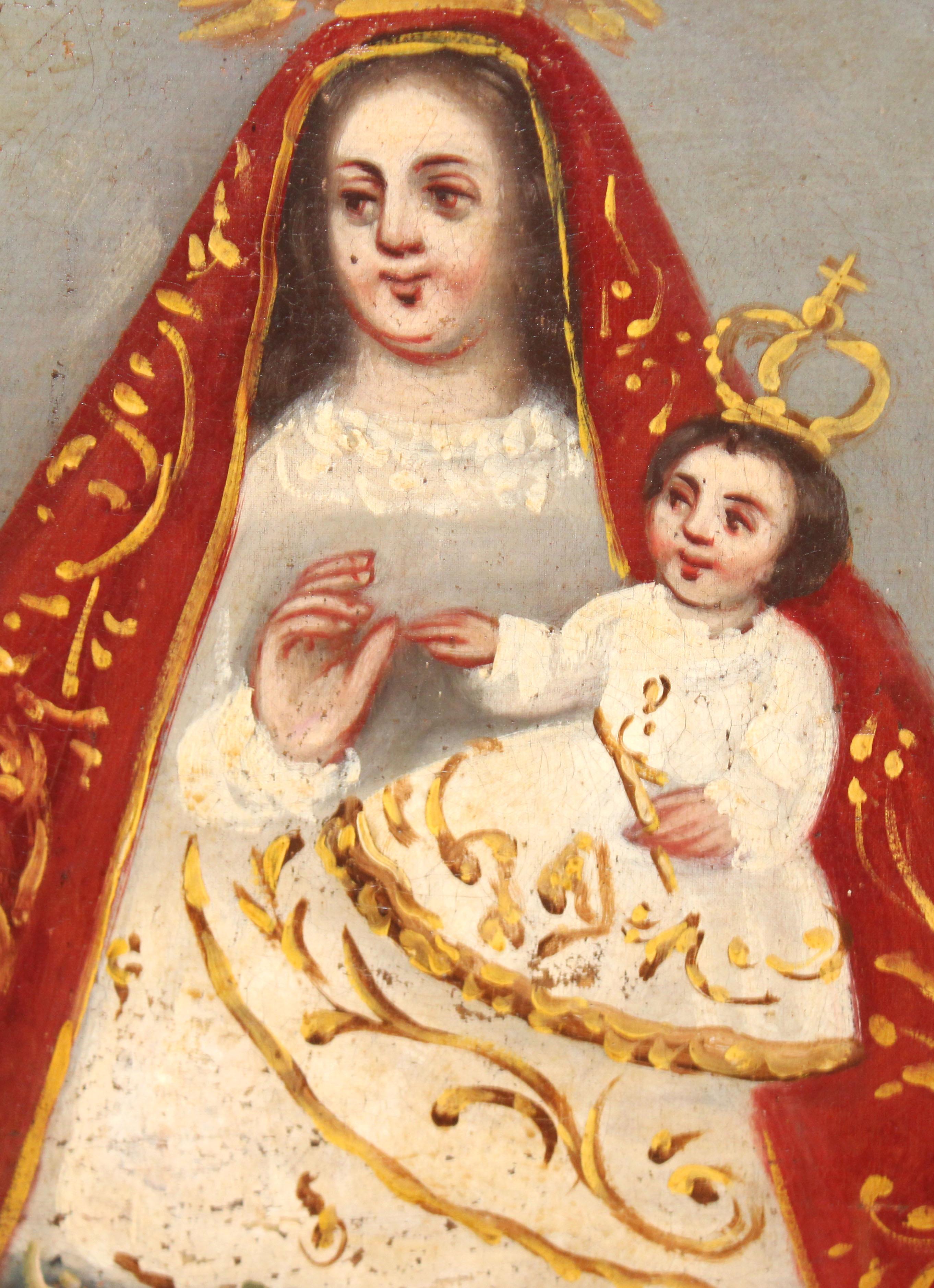 Excuela española (XVIII) -  Virgen con niño - Óleo sobre tela in vendita 2
