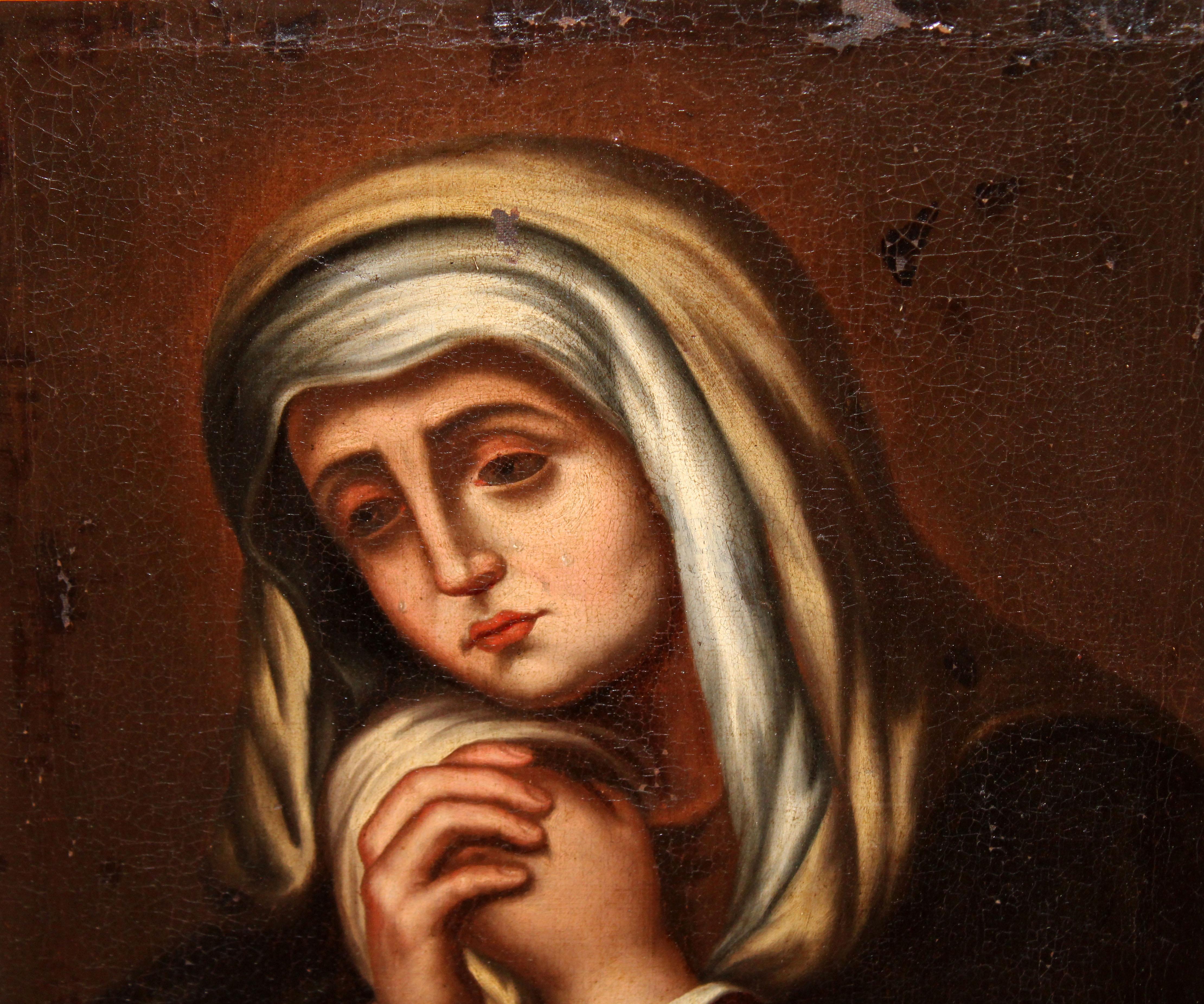 Escuela española (XVIII) -  Virgen Dolorosa - Óleo sobre tela - Painting Barroco de Unknown