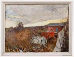 Expressionist 1938 Öl - Ländliches Leben