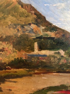 Expressionist Coastal Landscape Italian School 20th Century Oil on Panel