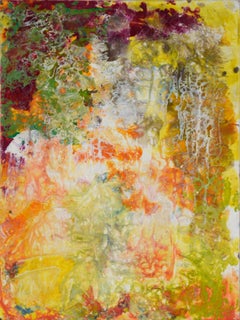 Vintage Expressionist Composition in Wax and Acrylic on Wood Panel