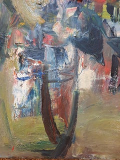 Mid-Century French Expressionist Oil,  'Anniversary Flowers and Champagne'.