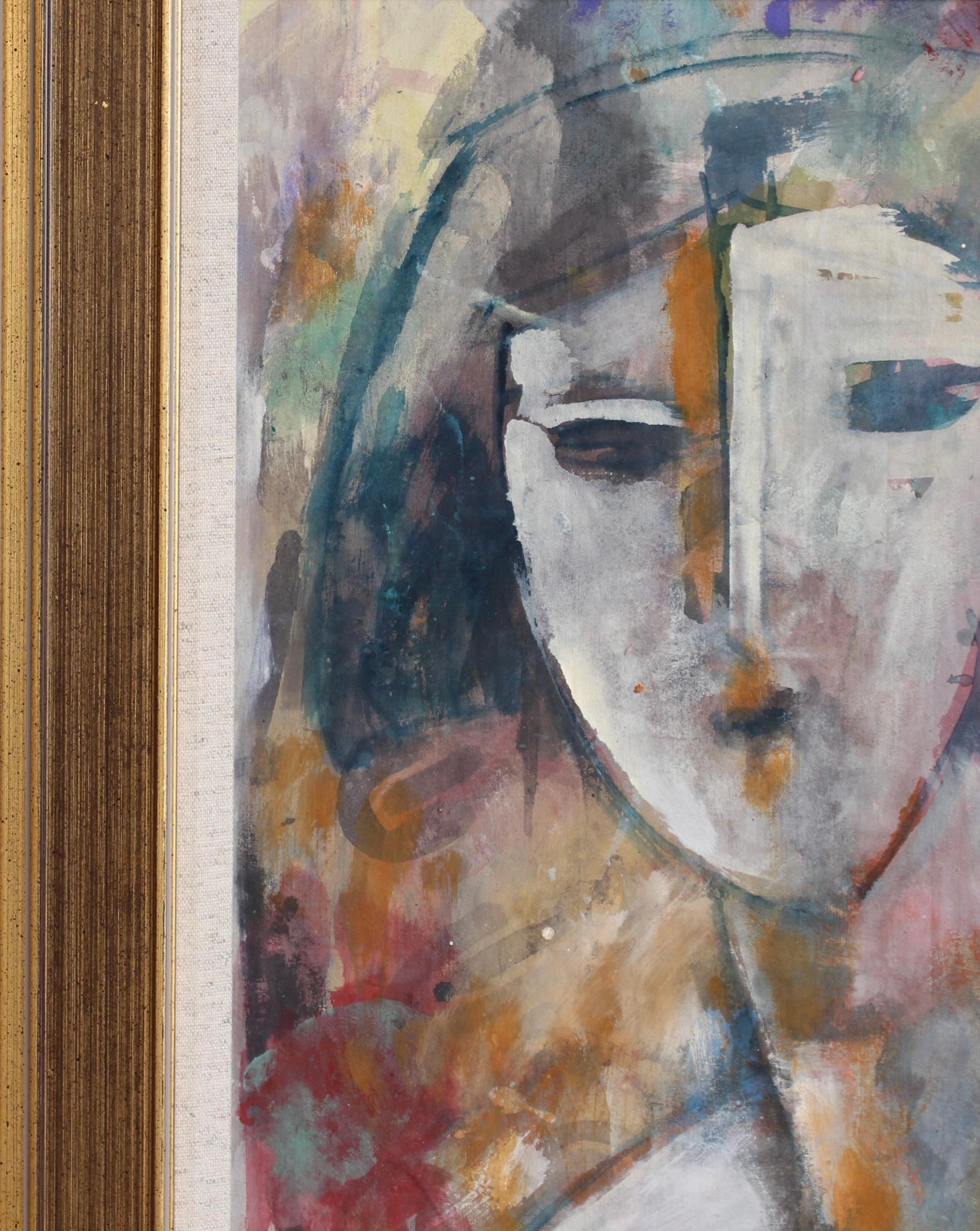 Expressions in Bloom: Portraits from the 20th Century III - Florentine School - Brown Abstract Painting by Unknown