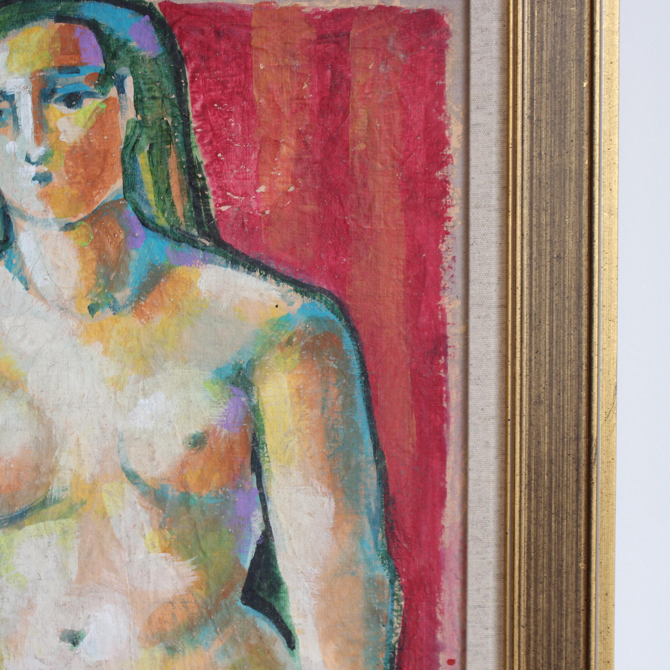 'Expressions in Bloom: Portraits from the 20th Century IV', oil on canvas mounted on board, Florentine School (circa 1980s-90s). This gallery has acquired a number of paintings through an intermediary of an ageing art professor from the Istituto di