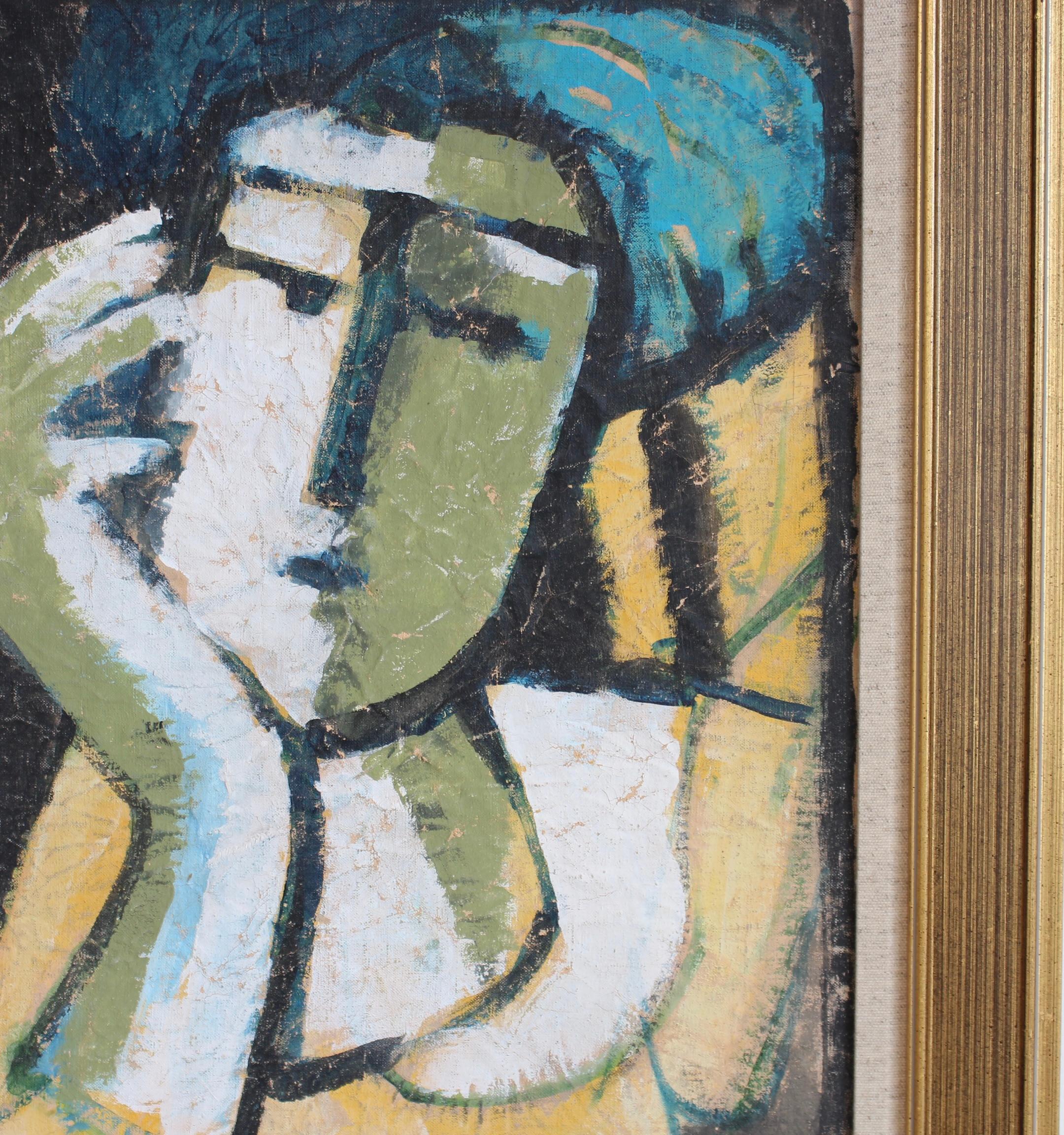 Expressions in Bloom: Portraits from the 20th Century VI - Florentine School - Brown Abstract Painting by Unknown