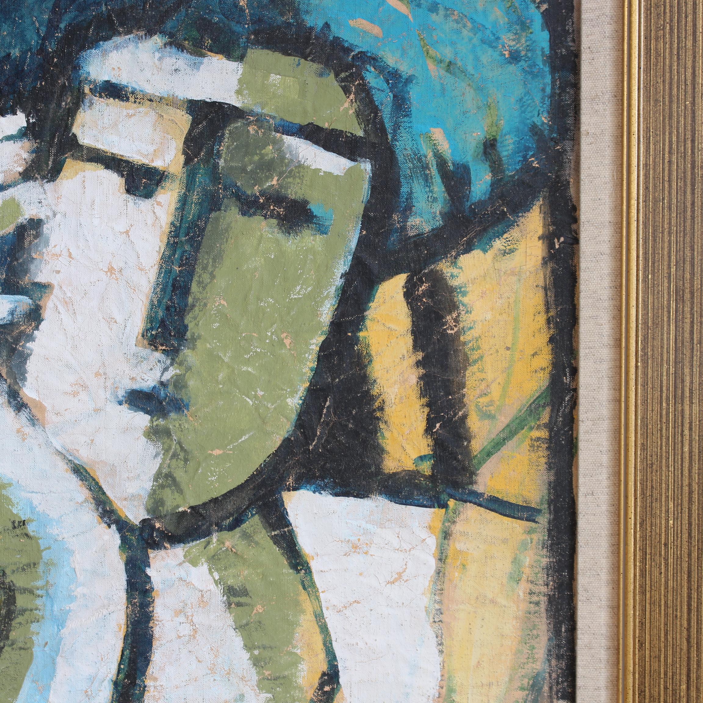 'Expressions in Bloom: Portraits from the 20th Century VI', oil on canvas mounted on board, Florentine School (circa 1980s-90s). This gallery has acquired a number of paintings through an intermediary of an ageing art professor from the Istituto di