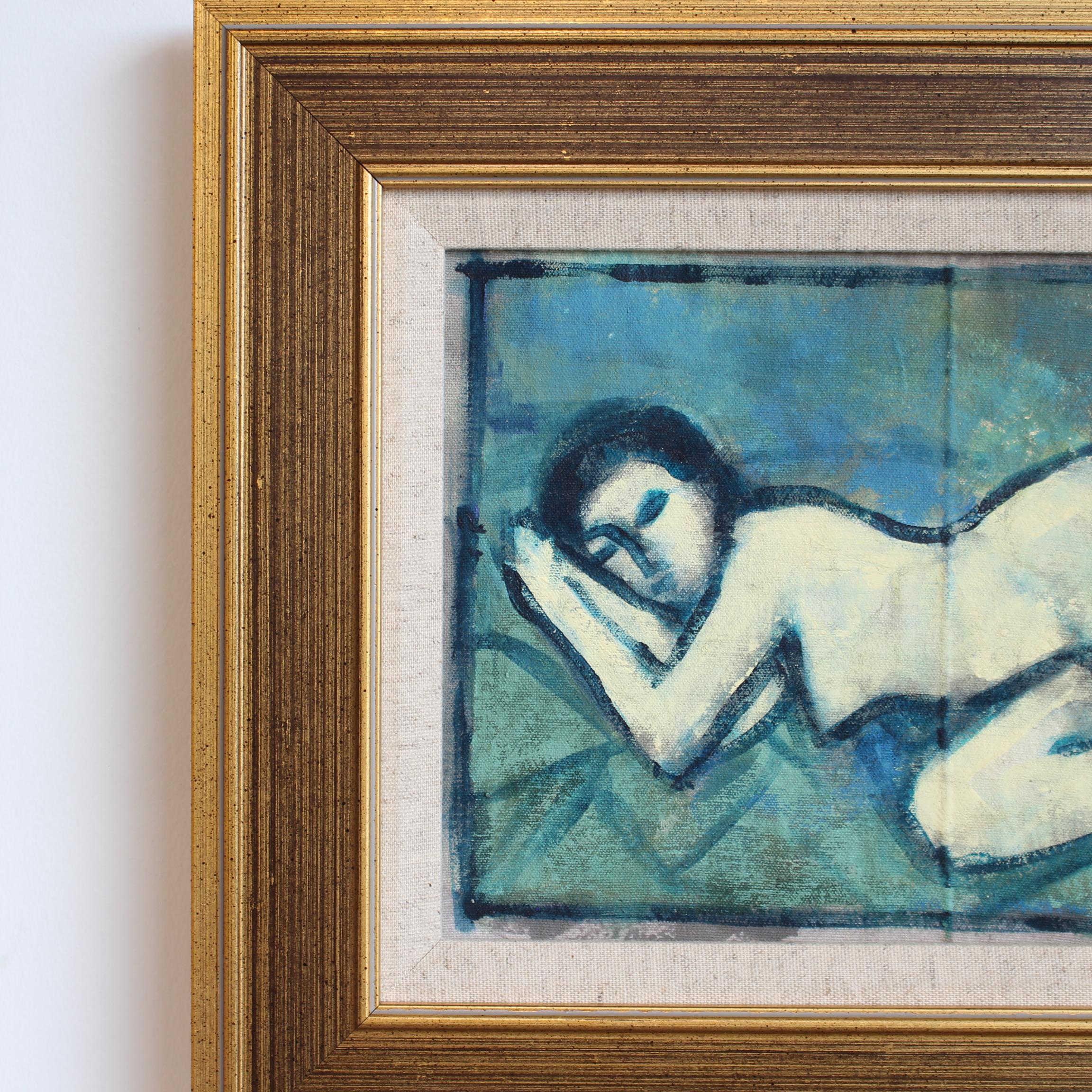 Expressions in Bloom: Portraits from the 20th Century X - Florentine School - Brown Abstract Painting by Unknown