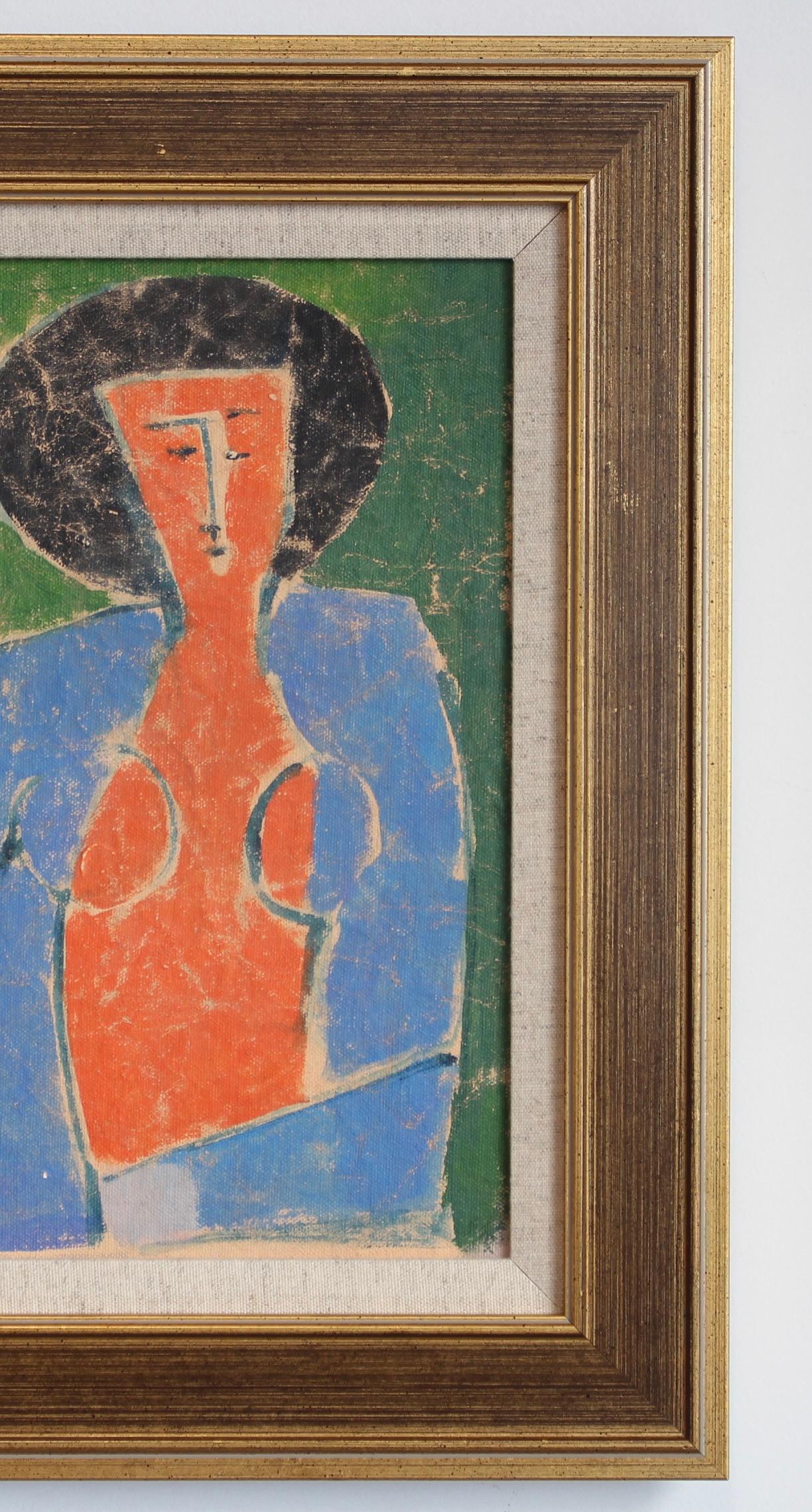 Expressions in Bloom: Portraits from the 20th Century XII - Florentine School - Gray Abstract Painting by Unknown