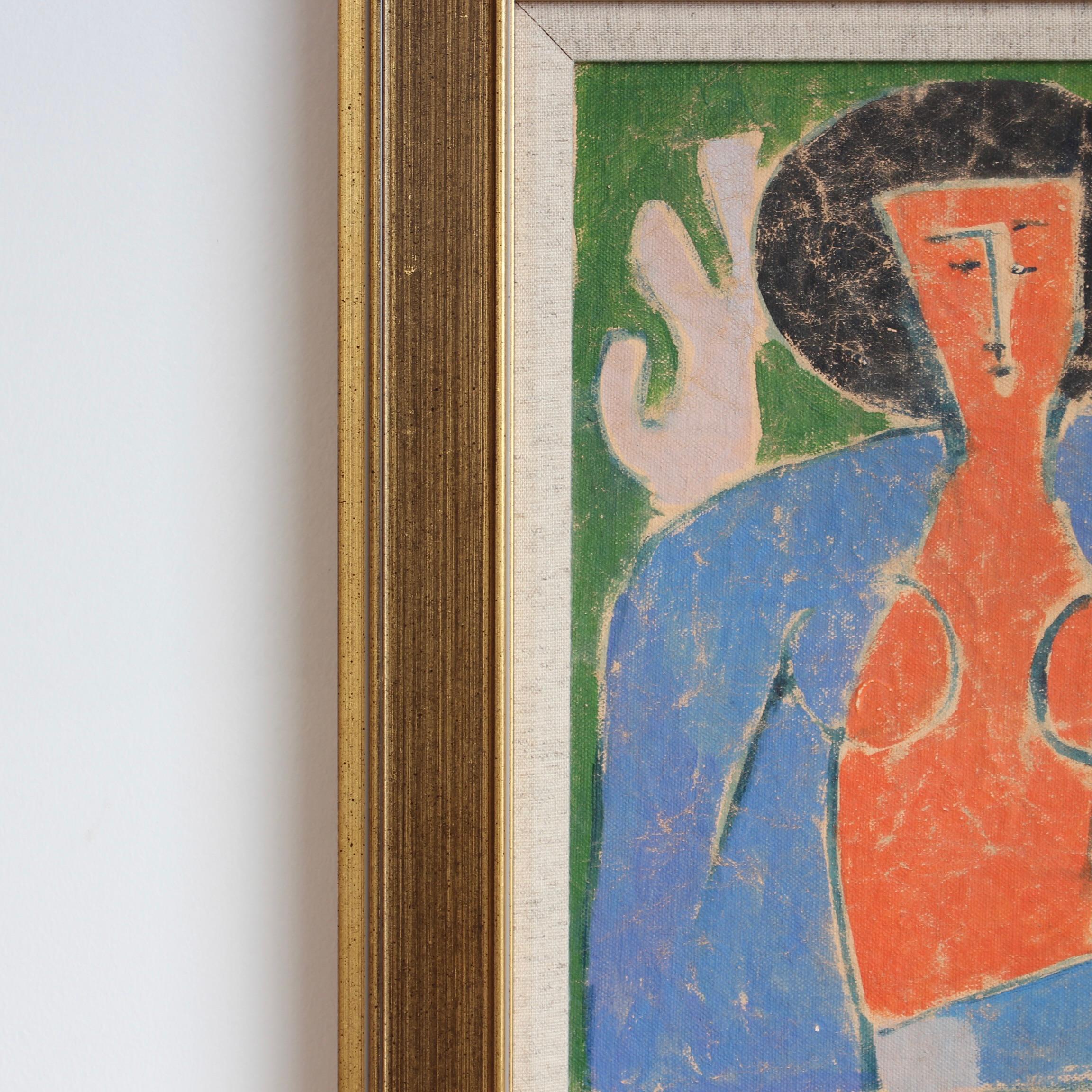 'Expressions in Bloom: Portraits from the 20th Century XII', oil on canvas mounted on board, Florentine School (circa 1980s-90s). This gallery has acquired a number of paintings through an intermediary of an ageing art professor from the Istituto di