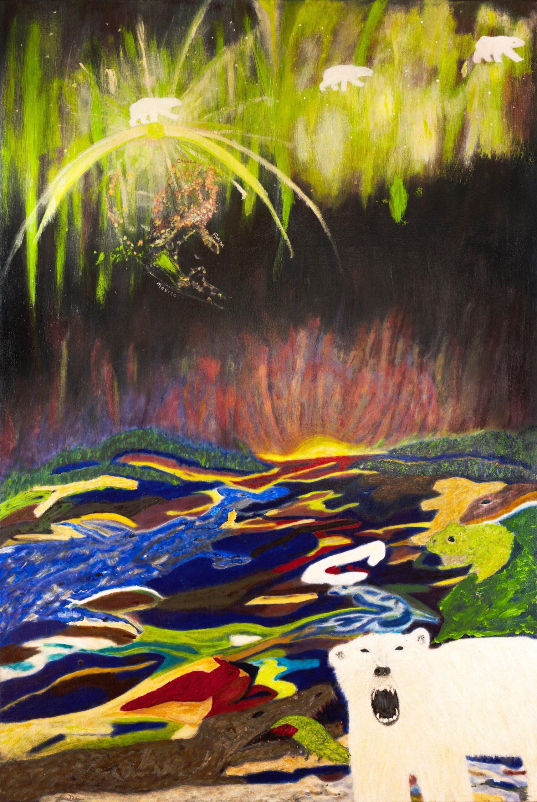 Extinction North America von Janie Dugan – Painting von Unknown