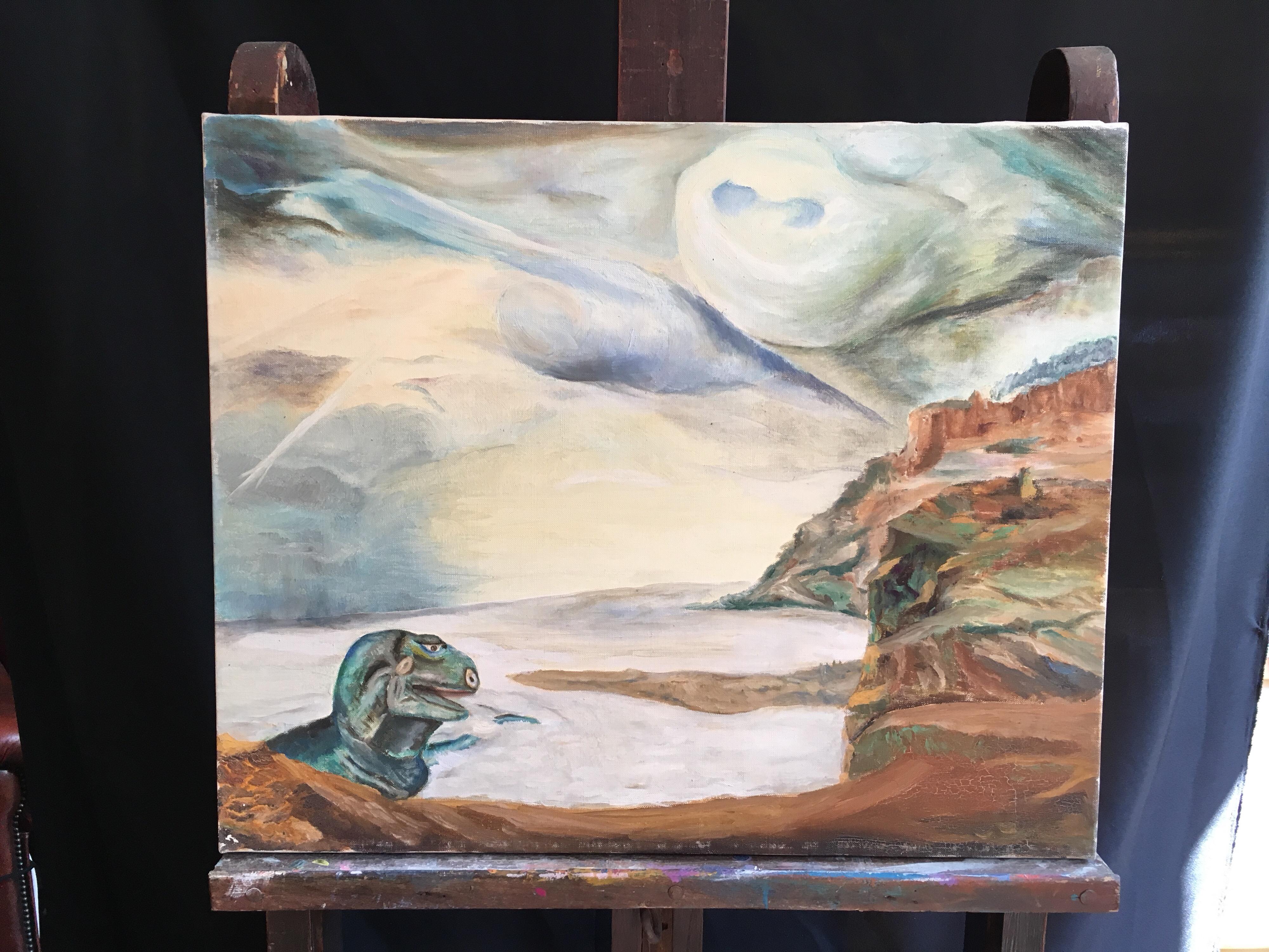 Extinción, pintura al óleo surrealista estilizada - Painting Surrealista de Unknown