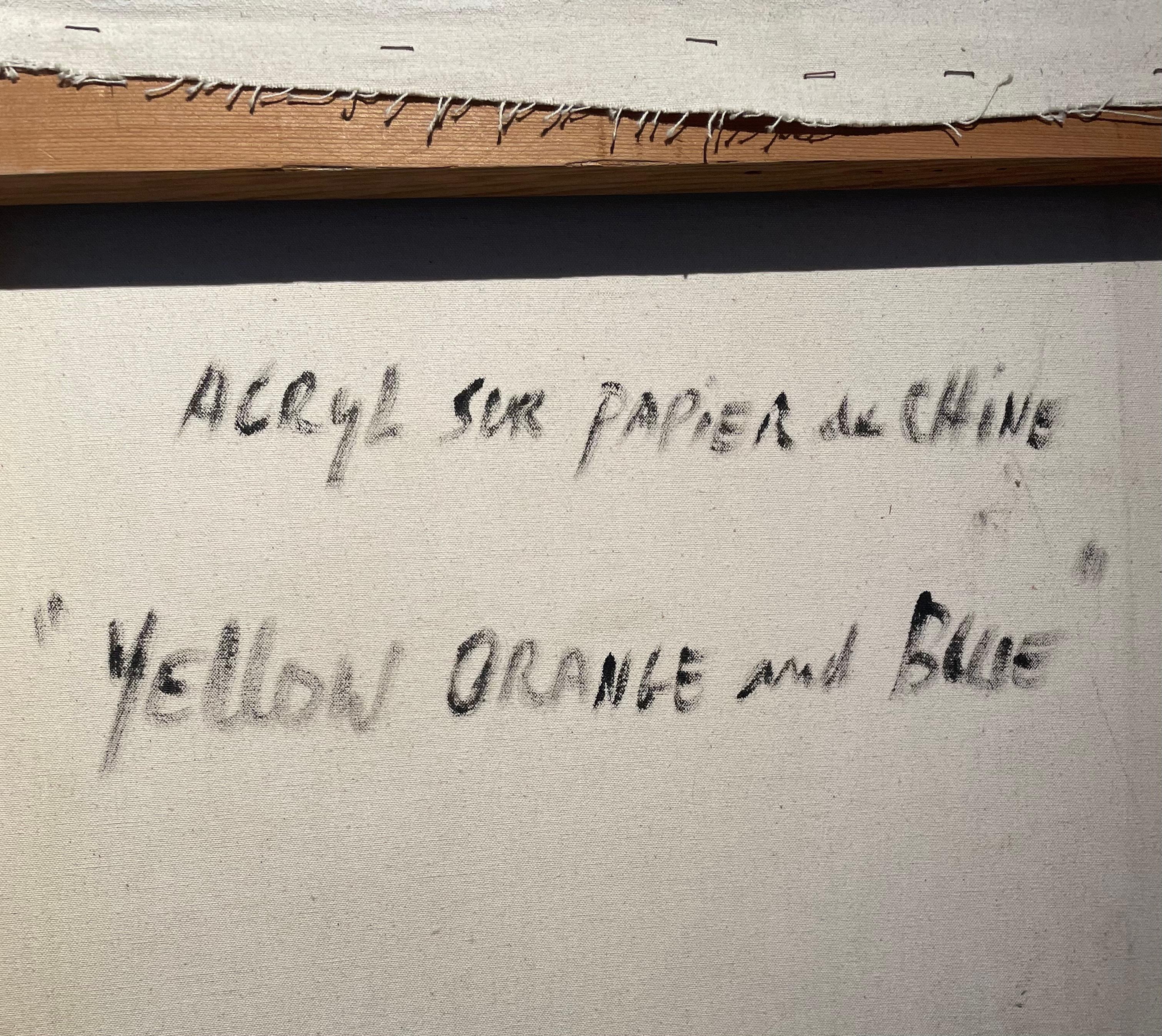 1984 Quadro astratto moderno extra-large, colorato e vivace. Blu, Giallo. in vendita 8