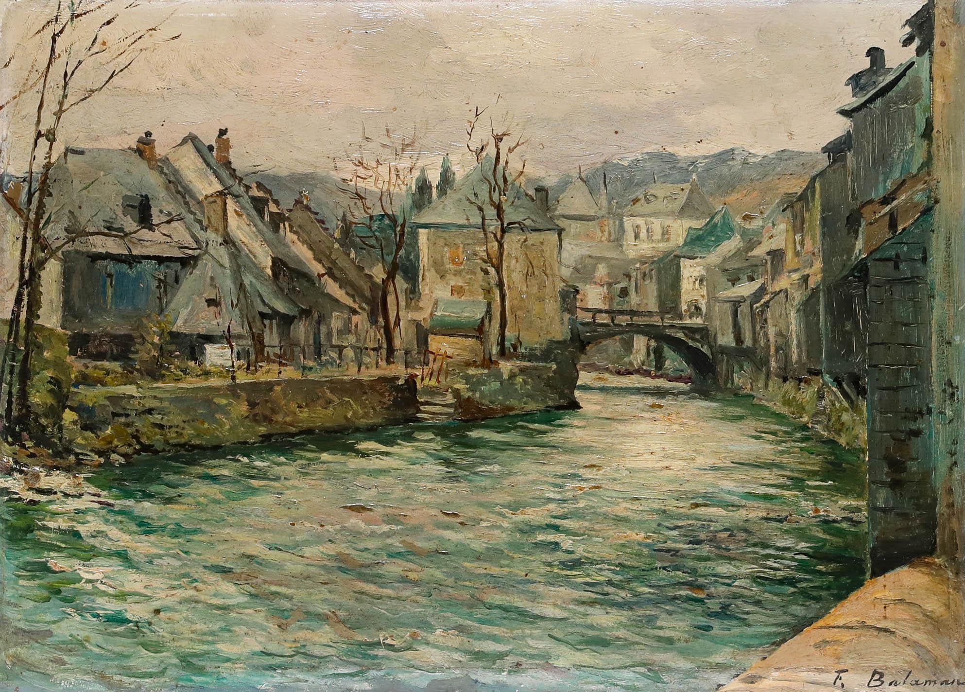 F. Balaman - Mid 20th Century Oil, Cierp-Gaud - Painting by Unknown