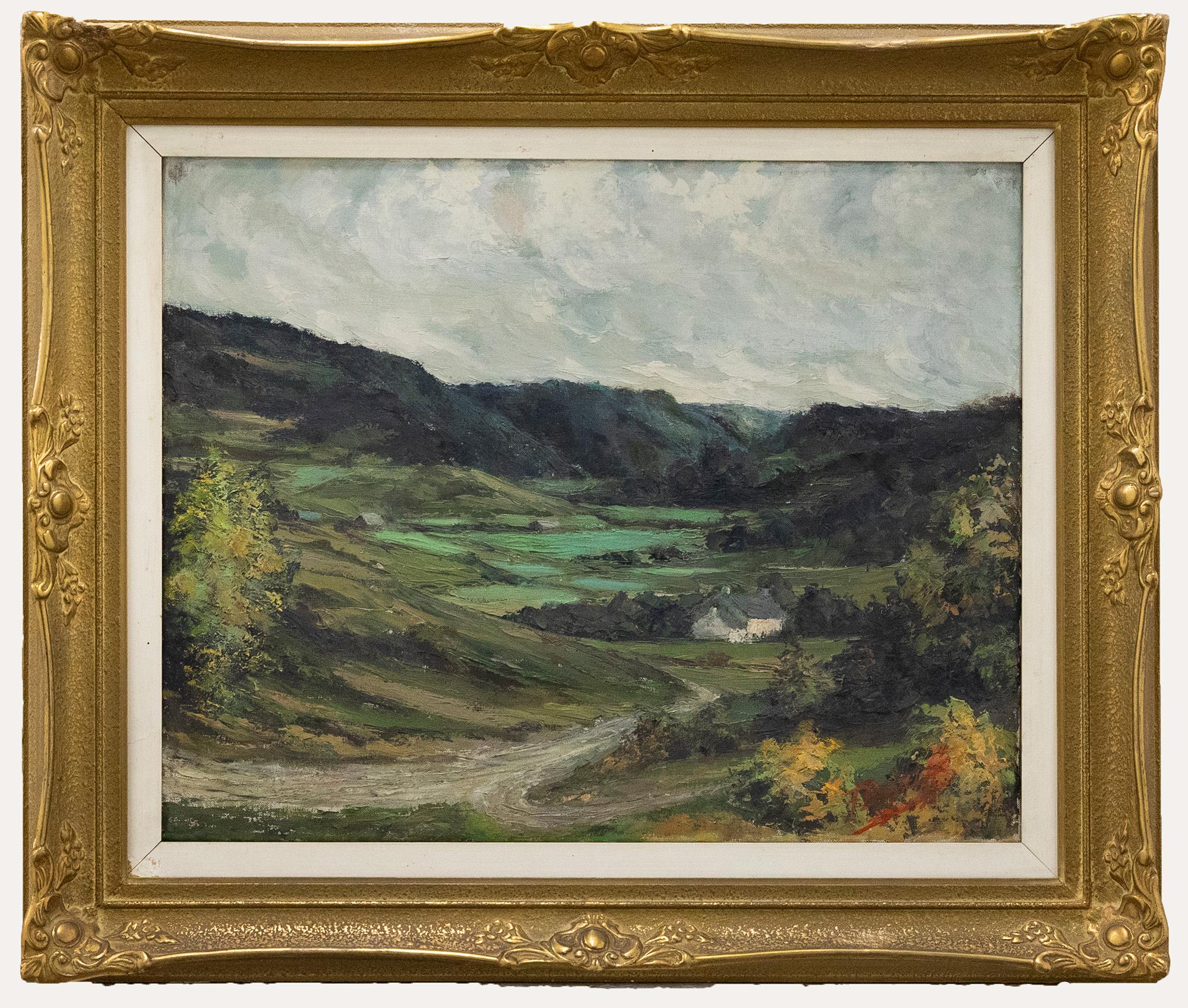 Unknown Landscape Painting - F. Dejaiffe - Belgium School Mid 20th Century Oil, La Vallee de la Semois